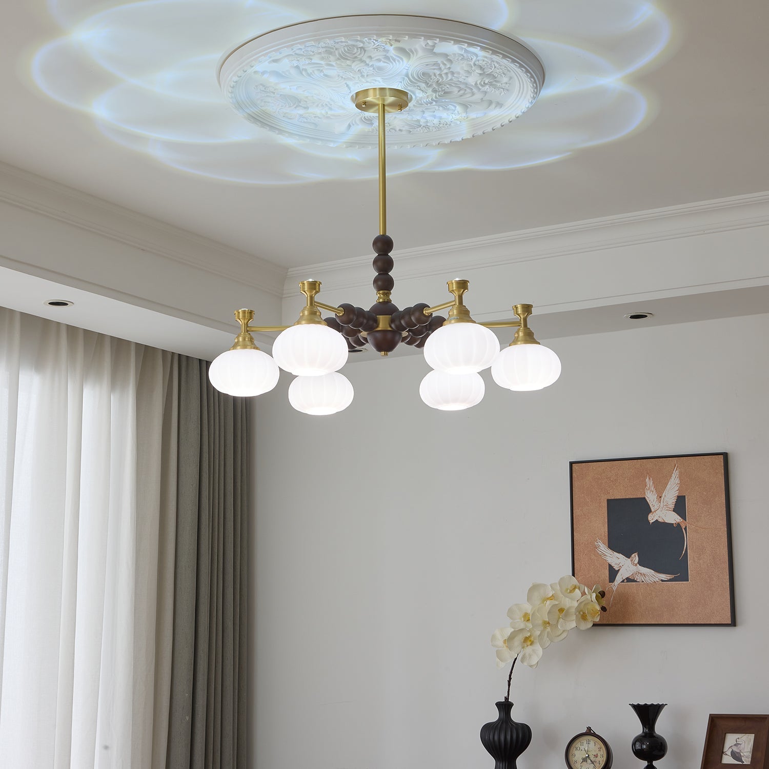 Avdorira Elegance Vintage Brass Wood Chandelier - Letslighting