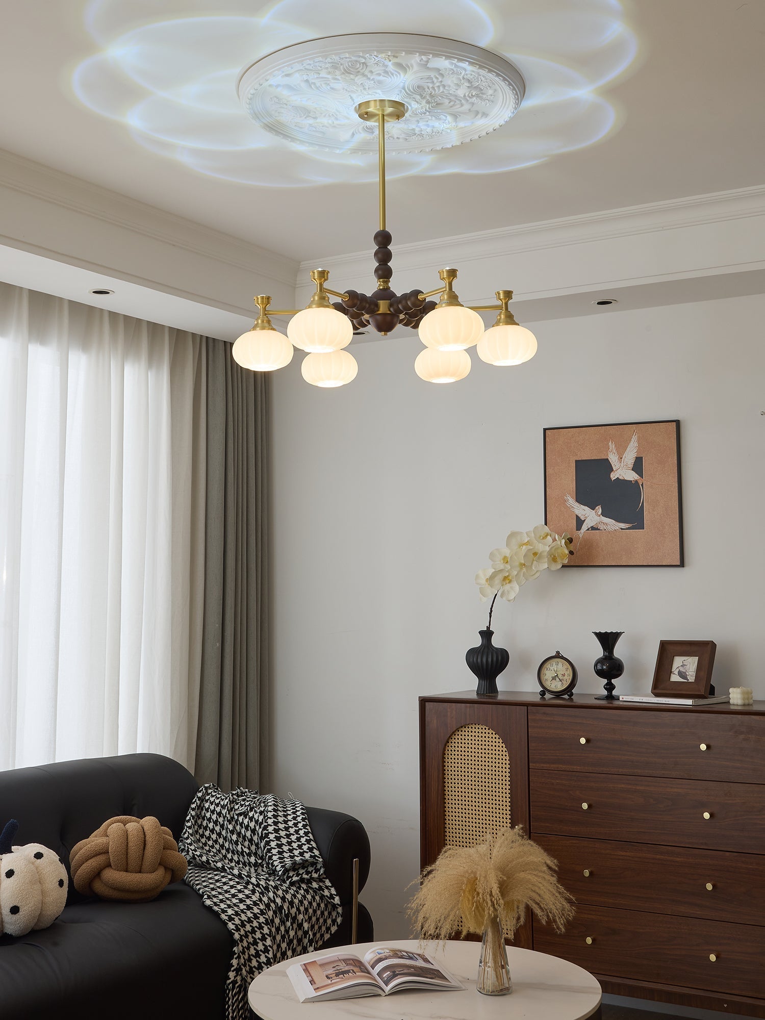 Avdorira Elegance Vintage Brass Wood Chandelier - Letslighting