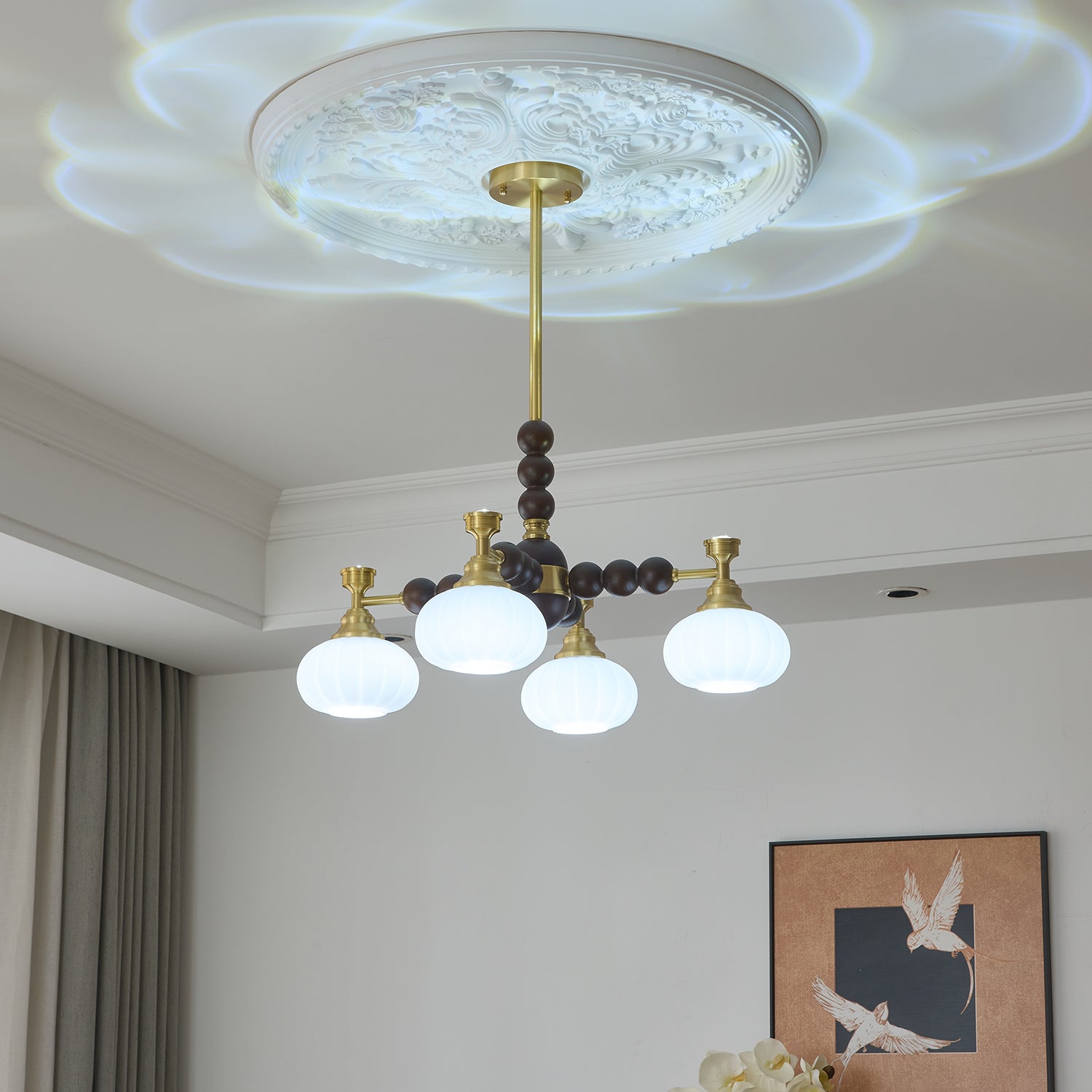 Avdorira Elegance Vintage Brass Wood Chandelier - Letslighting