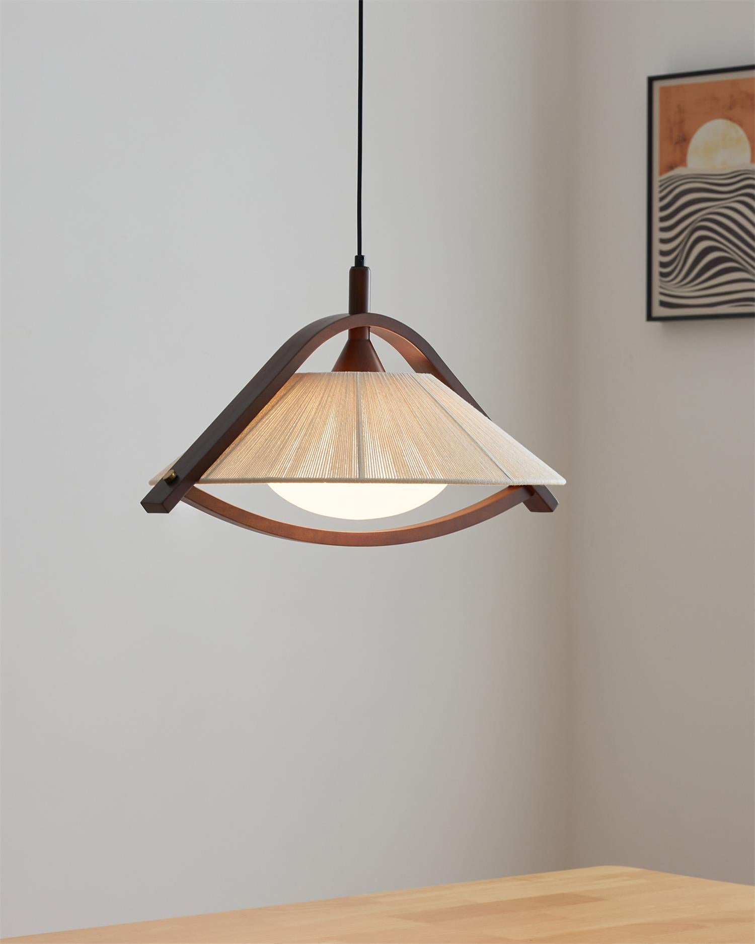 Sonoma Pendant Lamp with Thread-Wrapped Shade - Letslighting