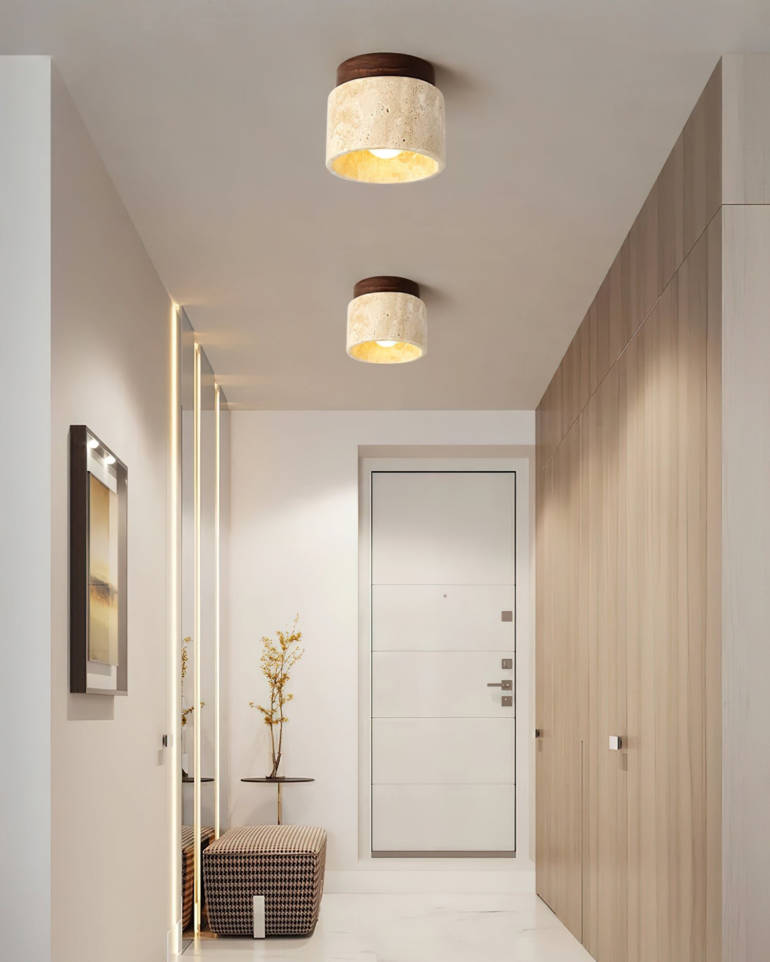 Ritta Stone Travertine Ceiling Light - Letslighting