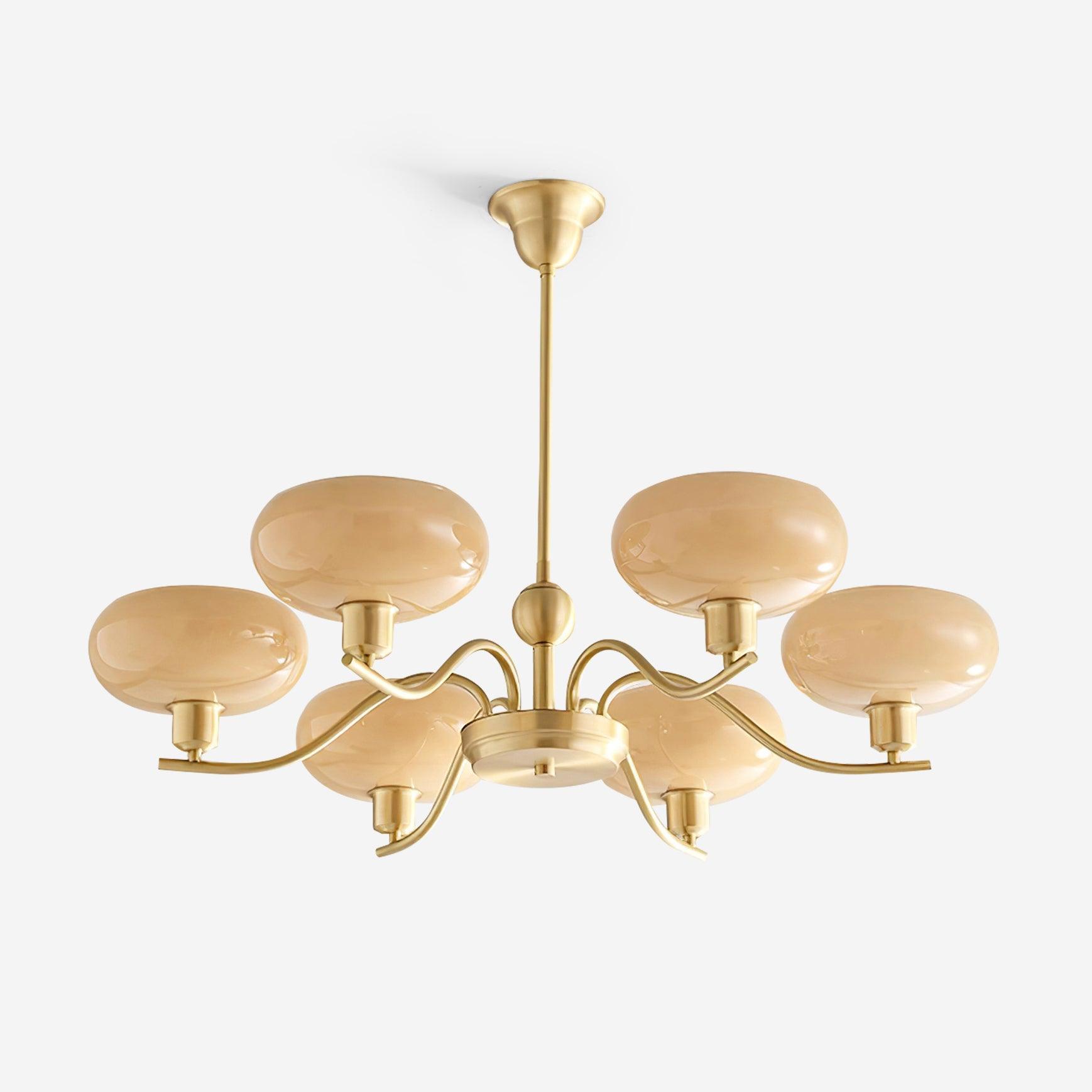 Havana Chandelier Brass and Glass - Letslighting