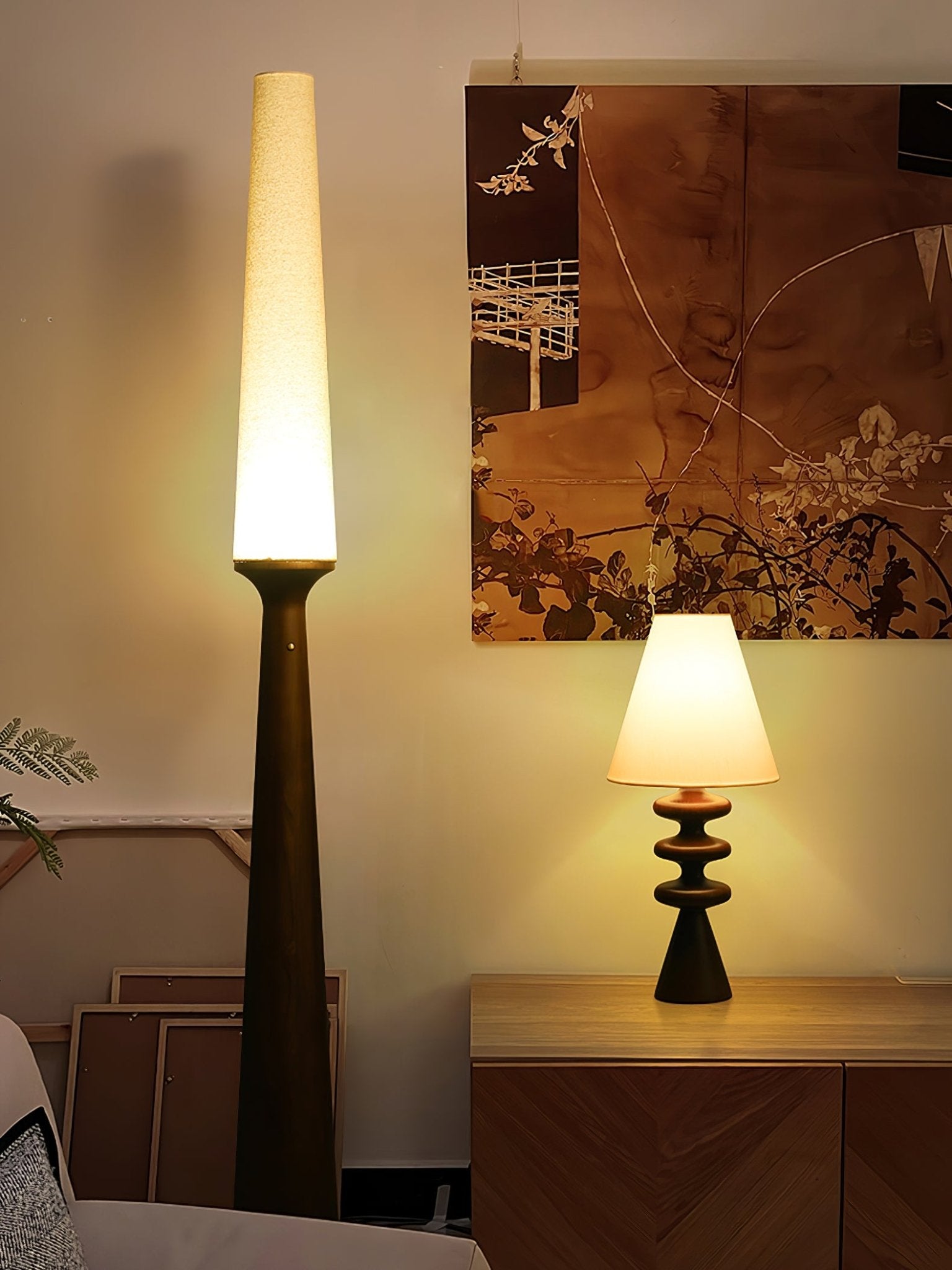 Vetheora Tapered Wood Floor Lamp - Letslighting