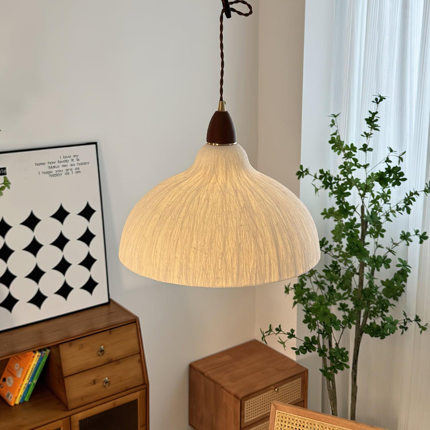 Vellara Paper & Wood Pendant Lamp - Letslighting
