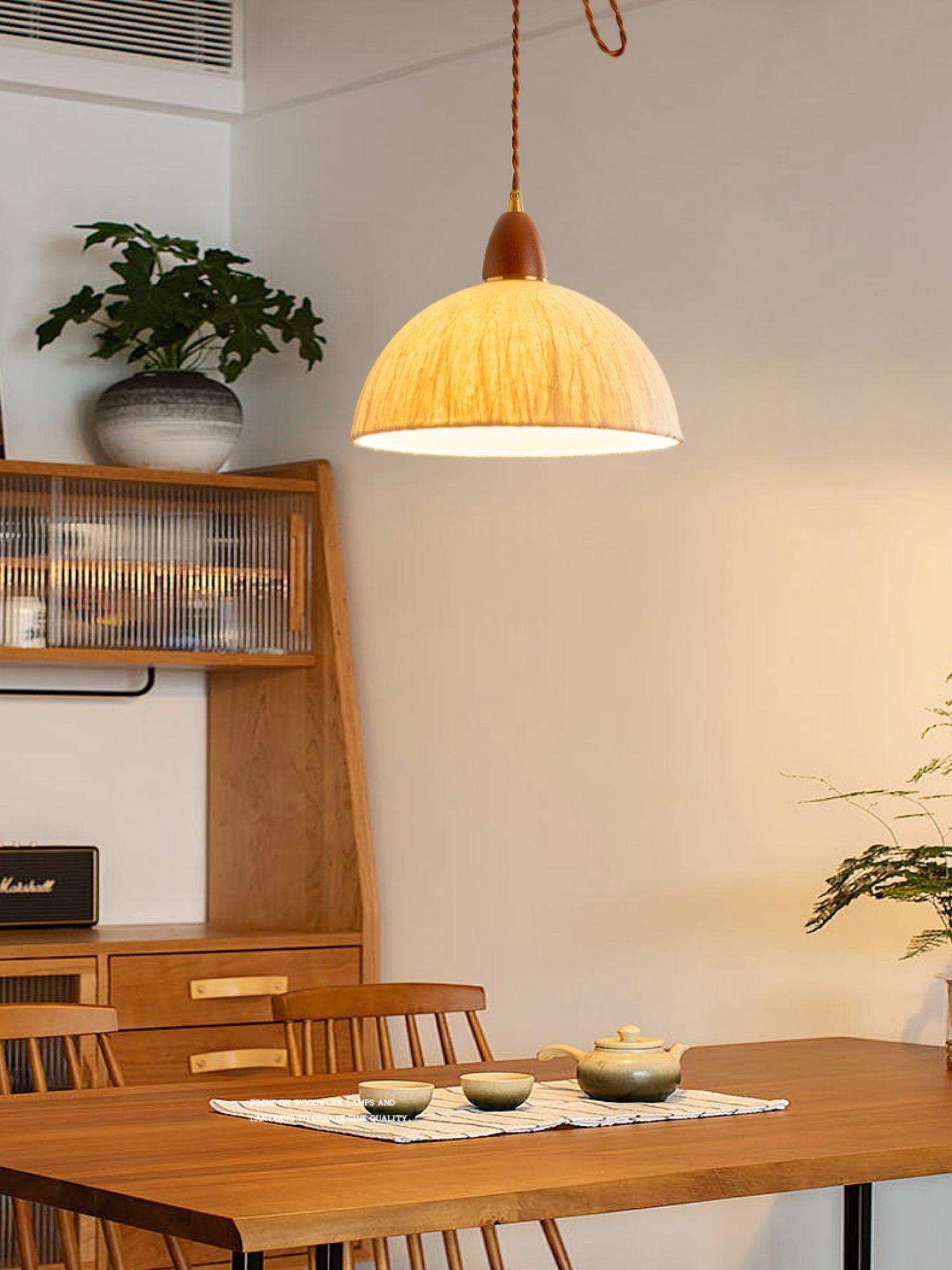Vellara Paper & Wood Pendant Lamp - Letslighting