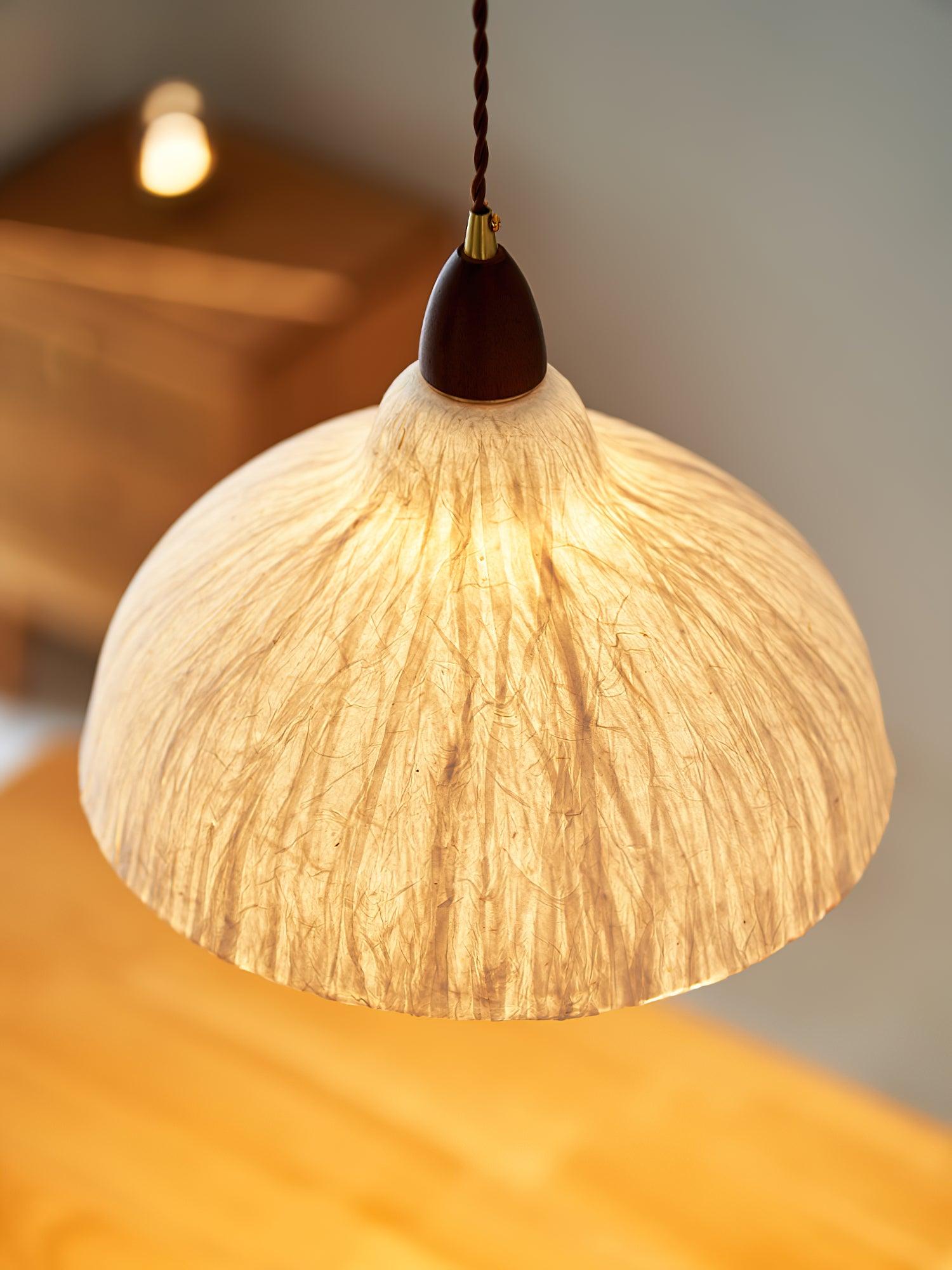 Vellara Paper & Wood Pendant Lamp - Letslighting