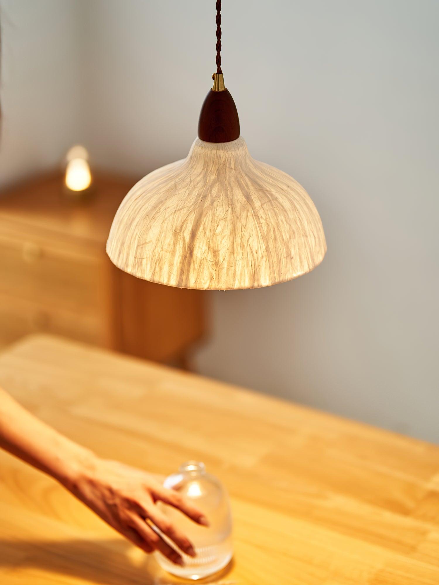 Vellara Paper & Wood Pendant Lamp - Letslighting