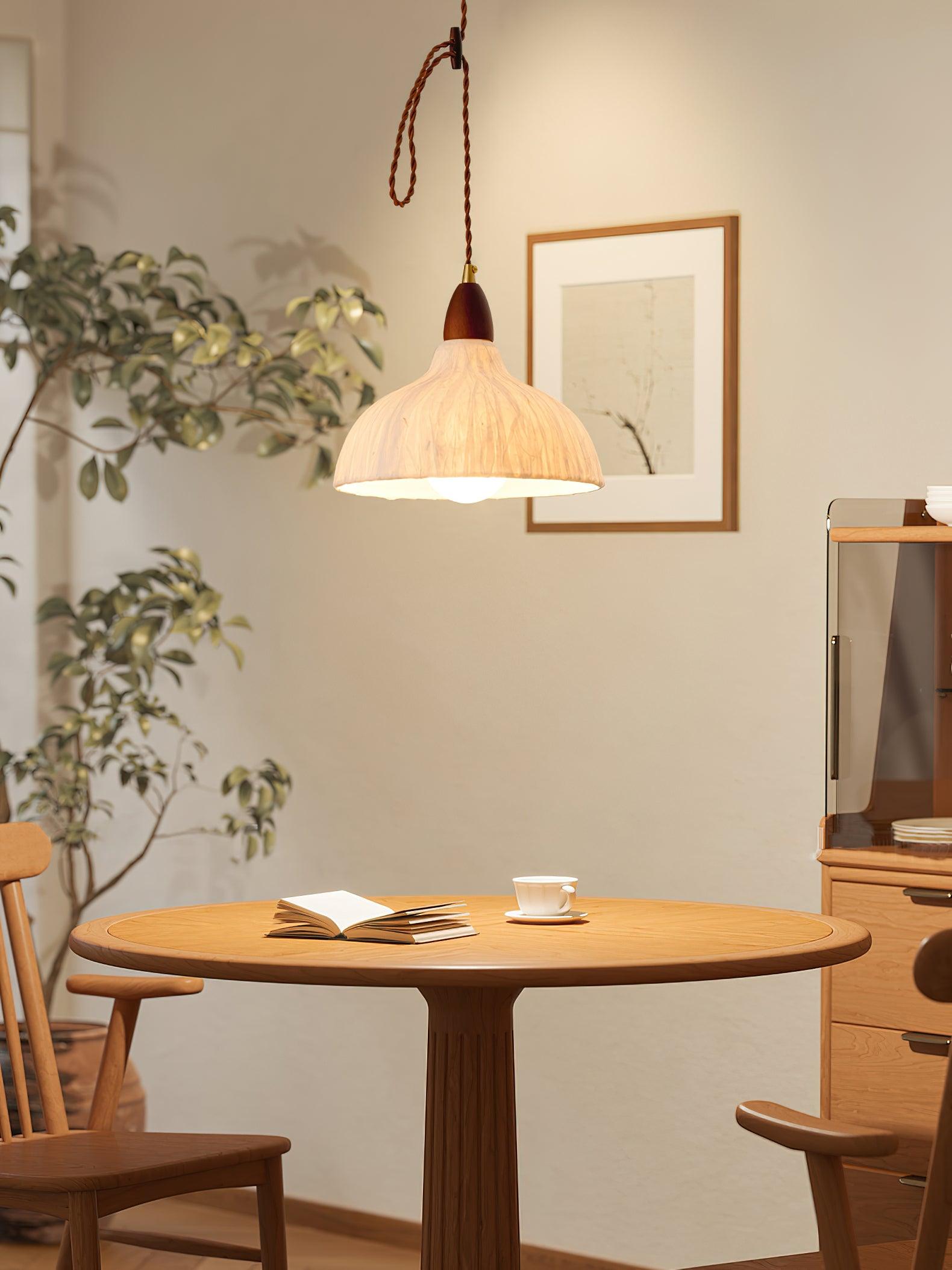 Vellara Paper & Wood Pendant Lamp - Letslighting