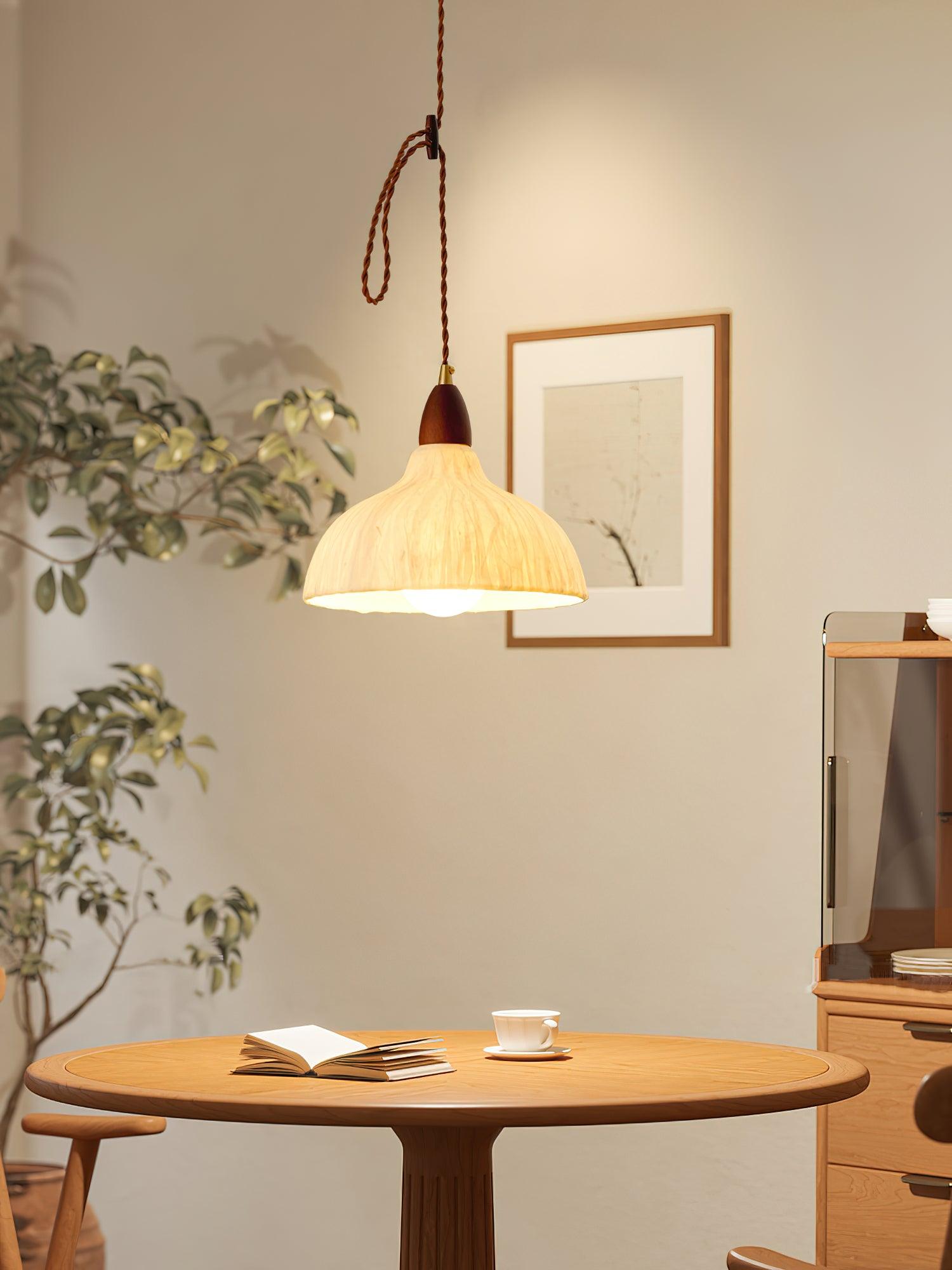 Vellara Paper & Wood Pendant Lamp - Letslighting