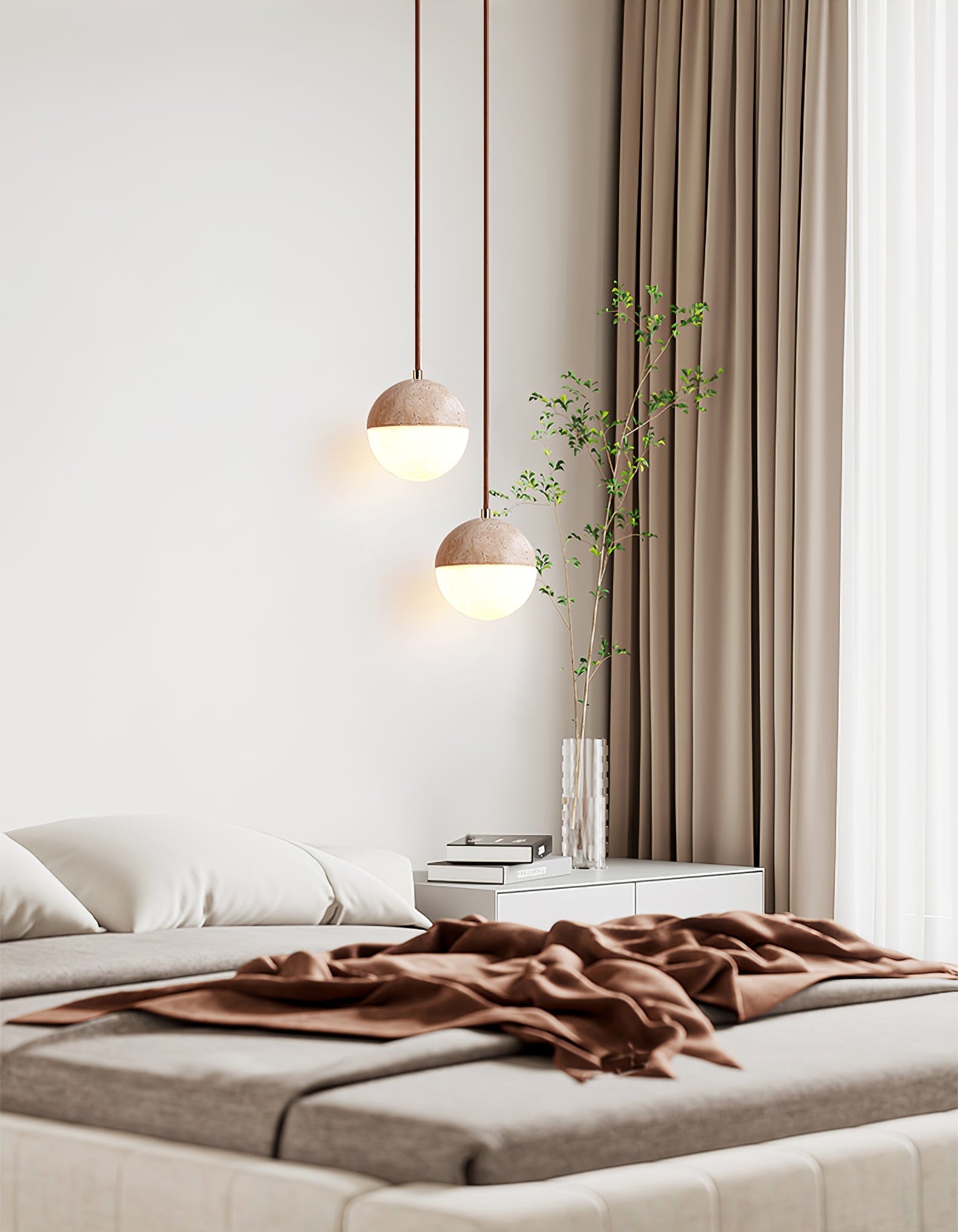 Soren Travertine Pendant Light - Letslighting