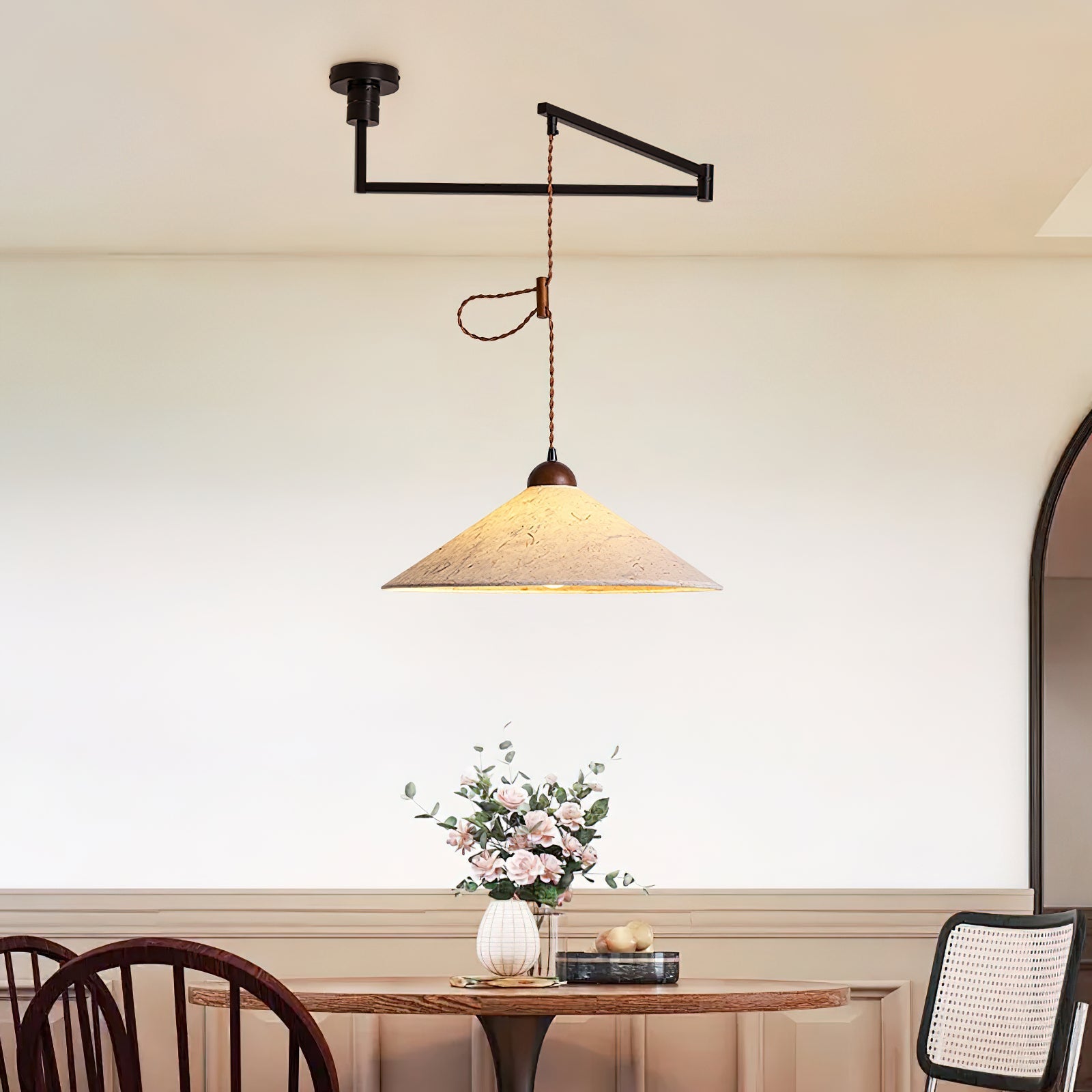 Torrent Swing Arm Pendant Light Natural - Letslighting