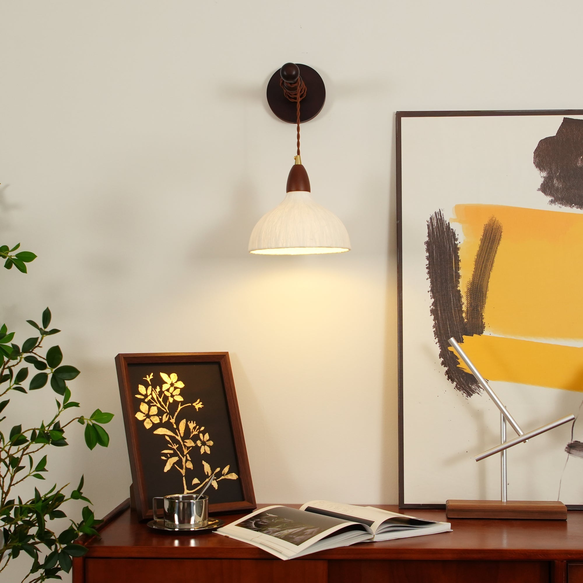 Vitheos Elegance Natural Walnut Wood Wall Lamp - Letslighting