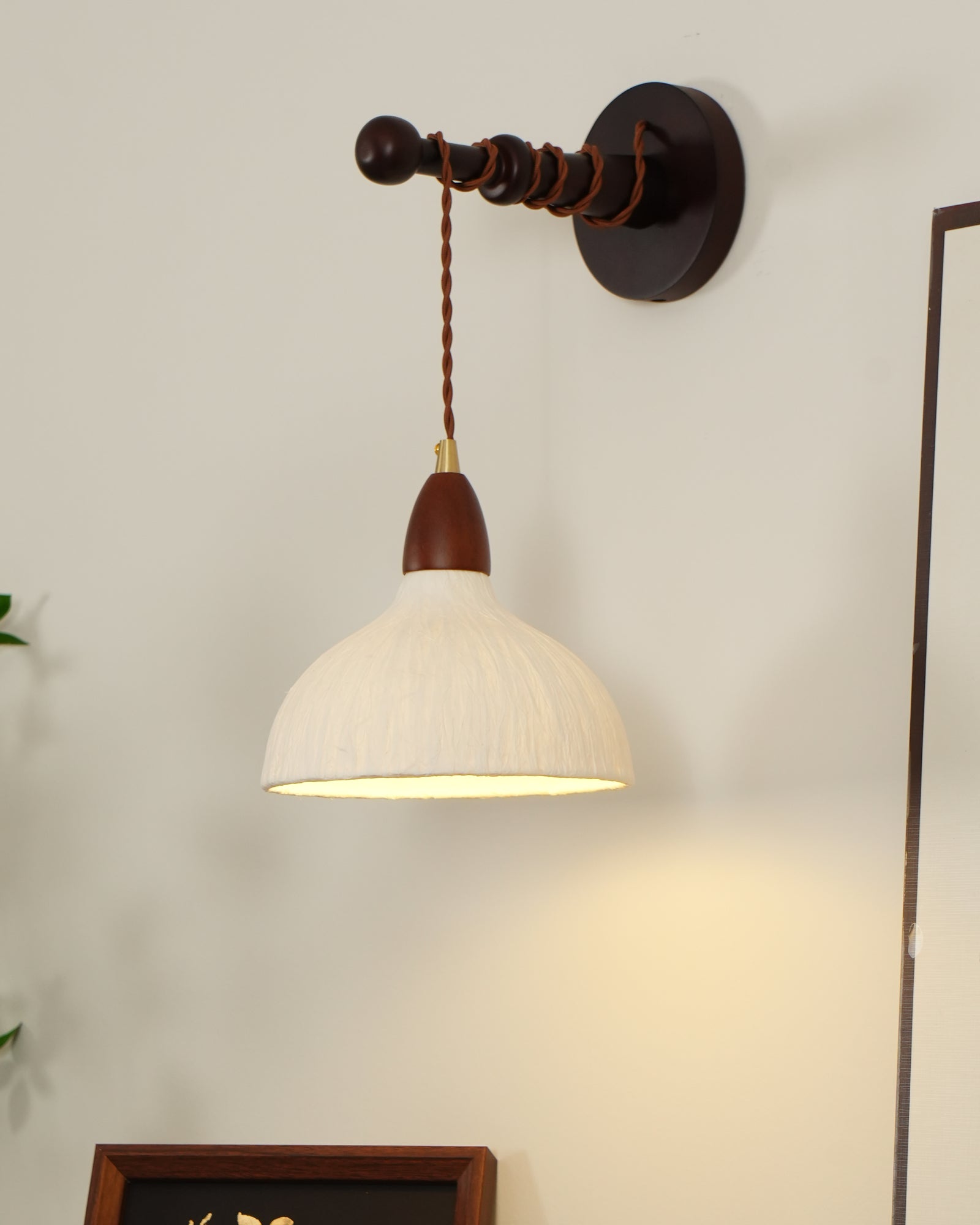 Vitheos Elegance Natural Walnut Wood Wall Lamp - Letslighting