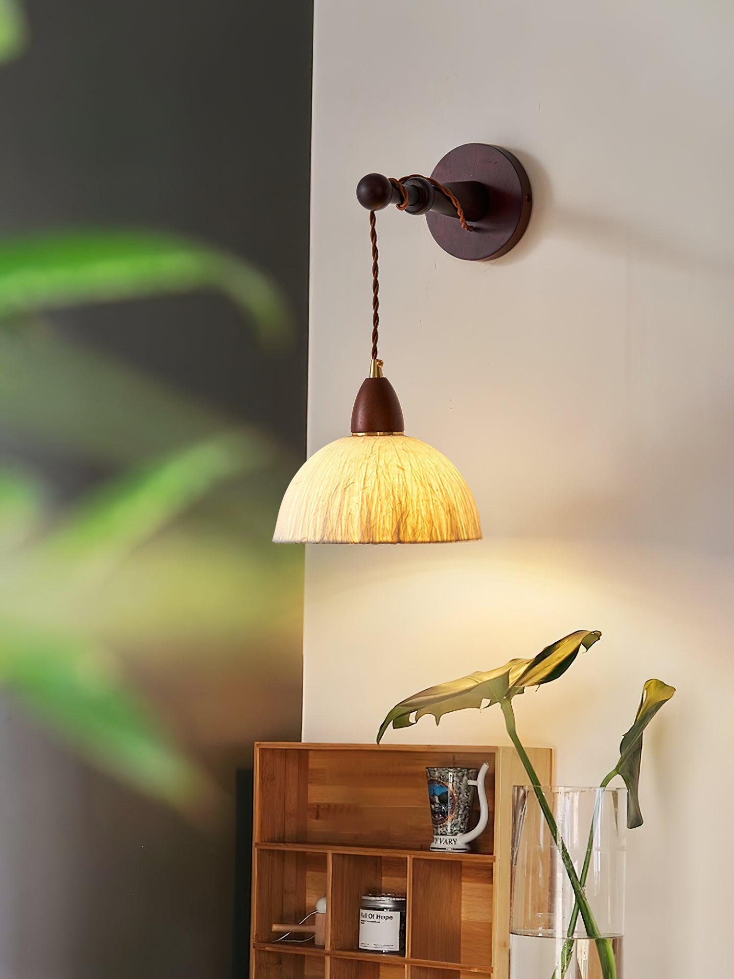 Vitheos Elegance Natural Walnut Wood Wall Lamp - Letslighting