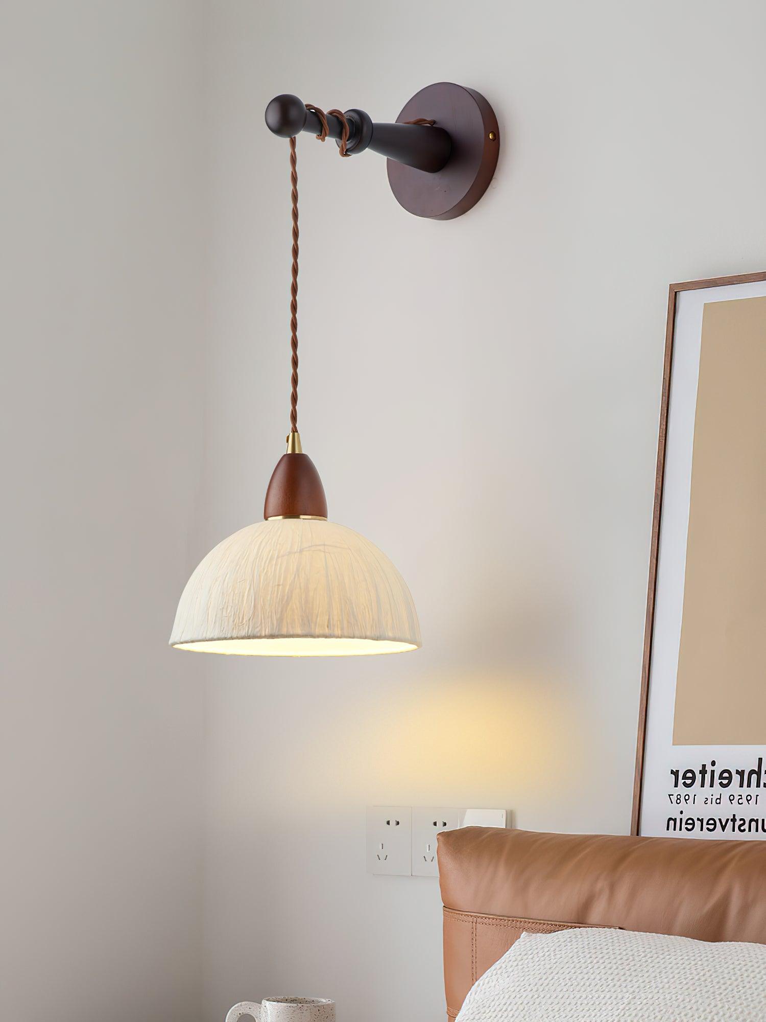 Vitheos Elegance Natural Walnut Wood Wall Lamp - Letslighting