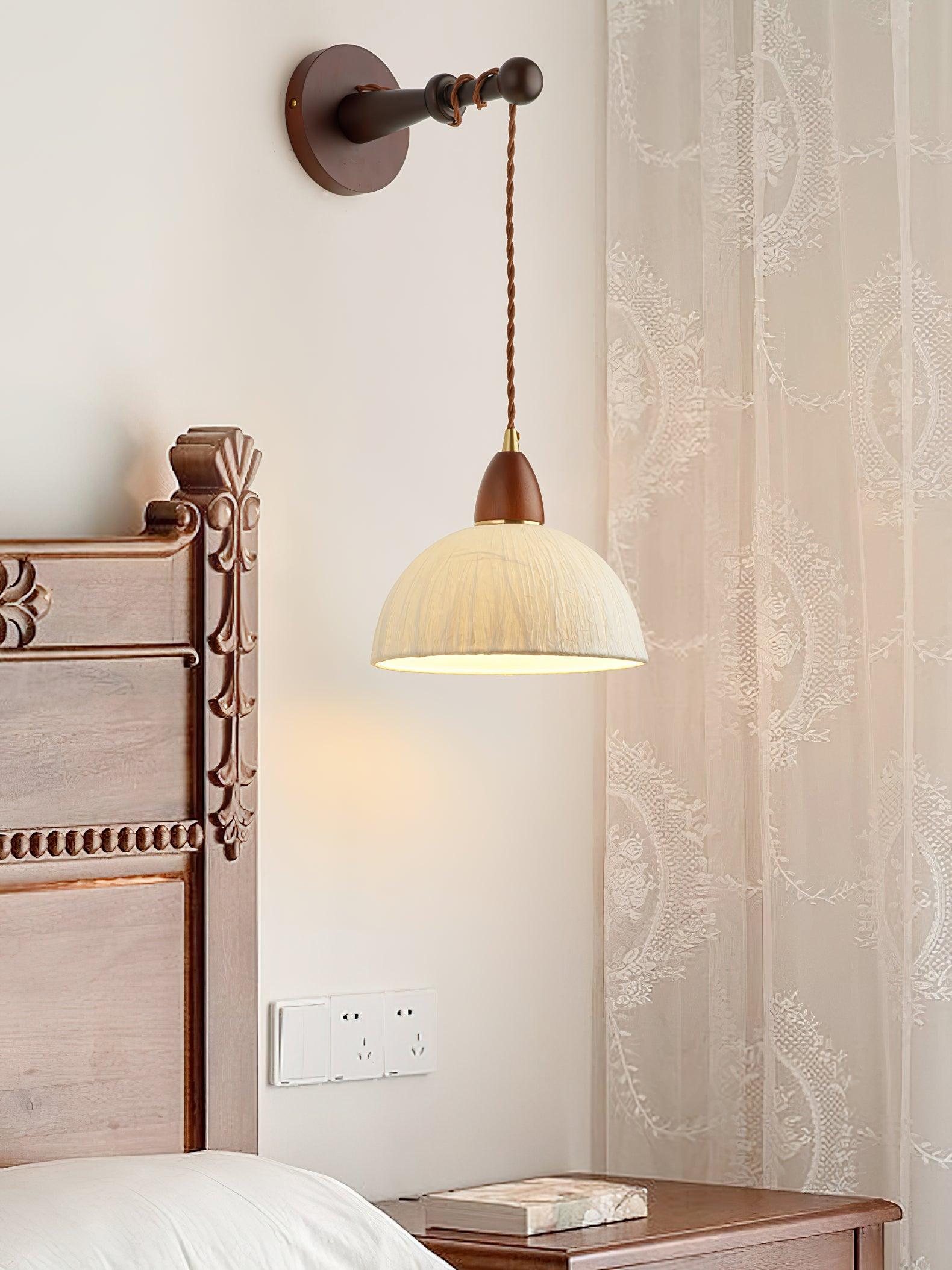 Vitheos Elegance Natural Walnut Wood Wall Lamp - Letslighting