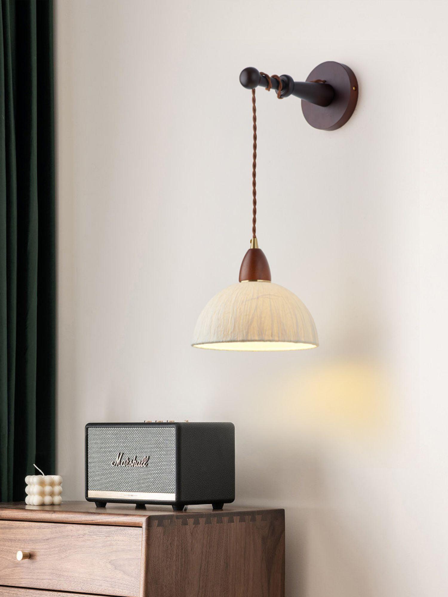 Vitheos Elegance Natural Walnut Wood Wall Lamp - Letslighting
