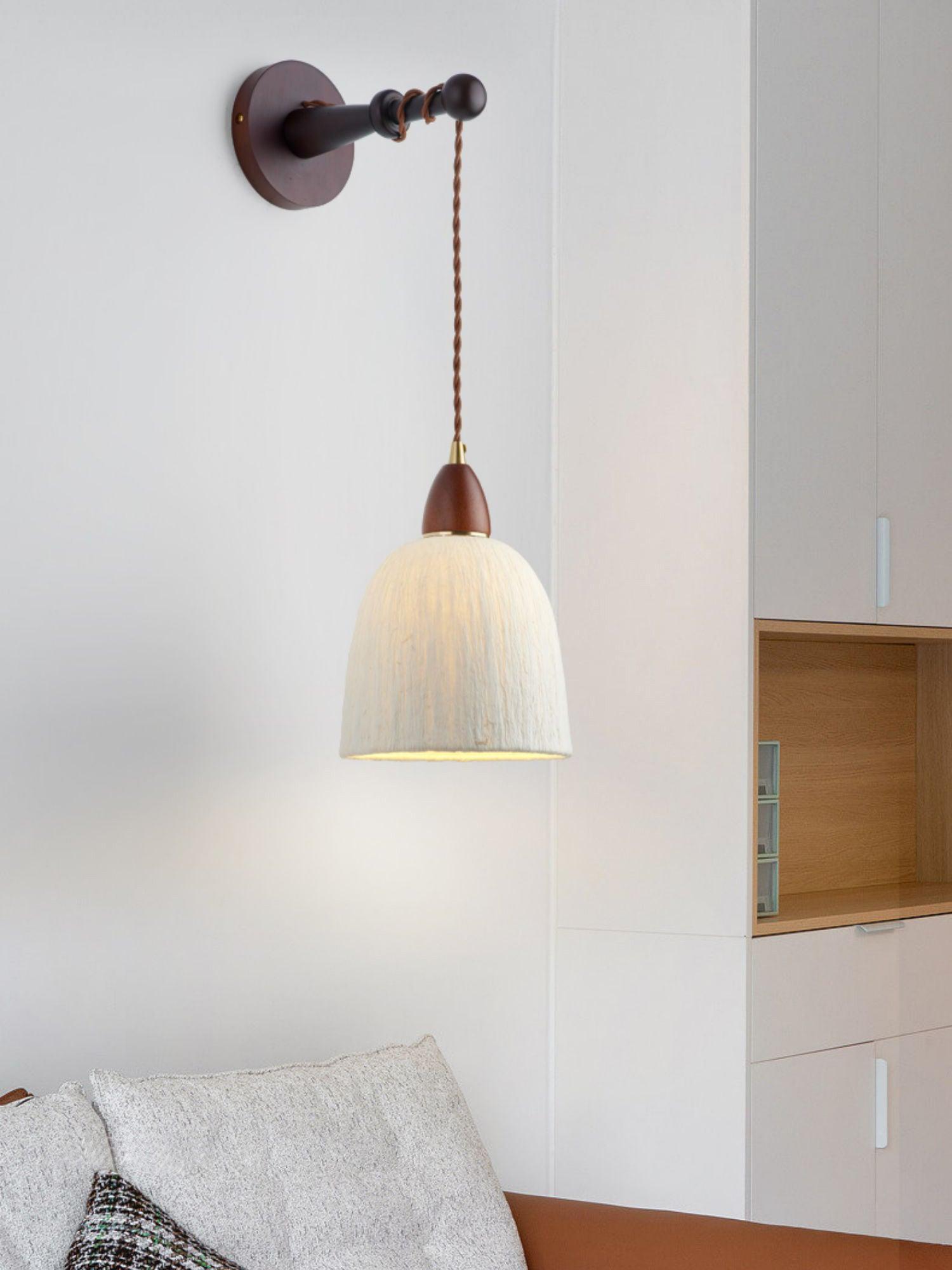 Vitheos Elegance Natural Walnut Wood Wall Lamp - Letslighting