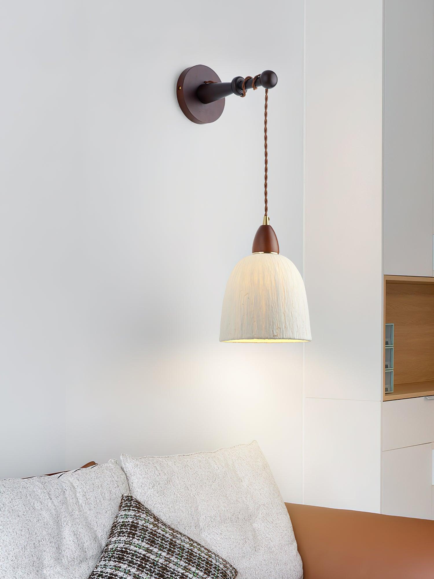 Vitheos Elegance Natural Walnut Wood Wall Lamp - Letslighting