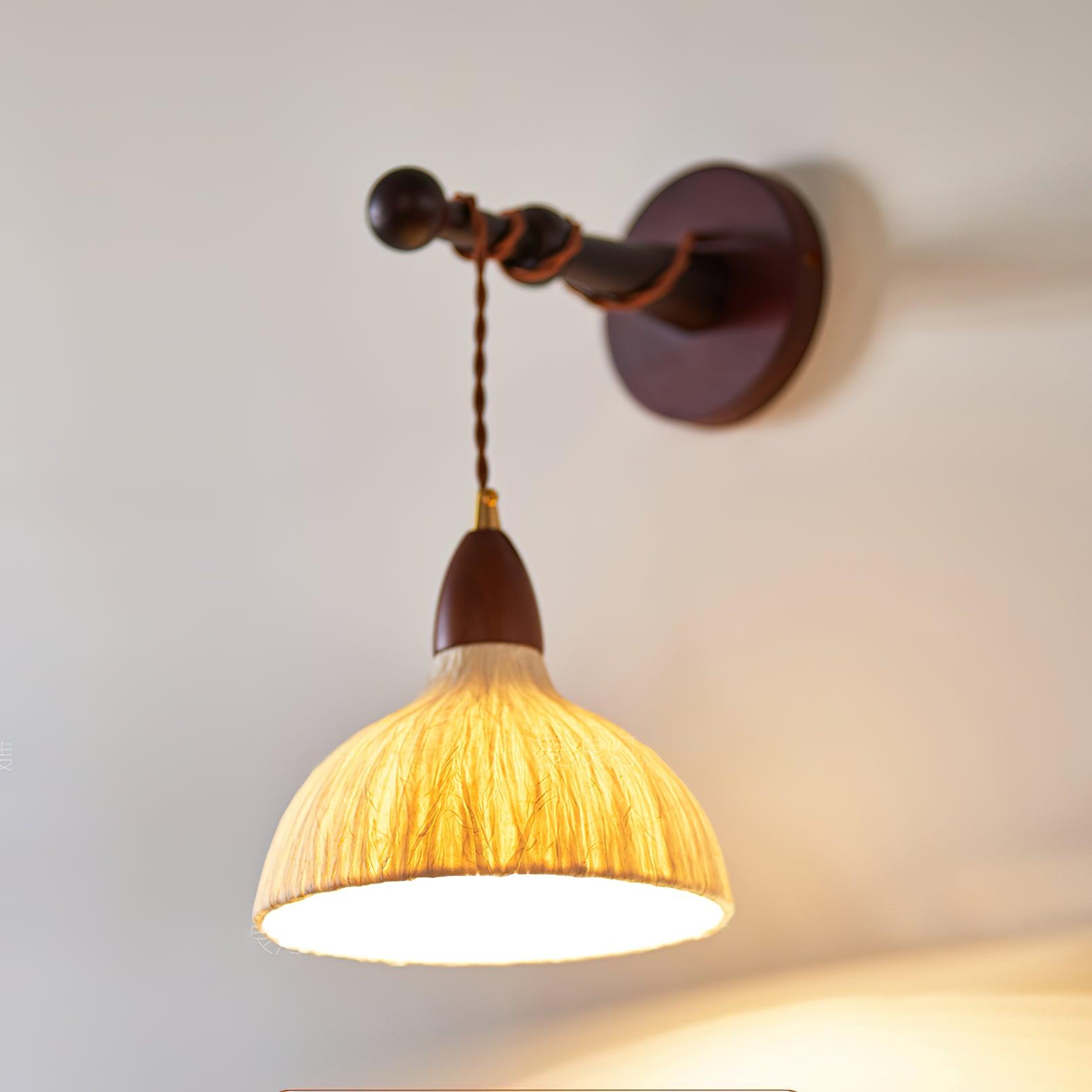 Vitheos Elegance Natural Walnut Wood Wall Lamp - Letslighting