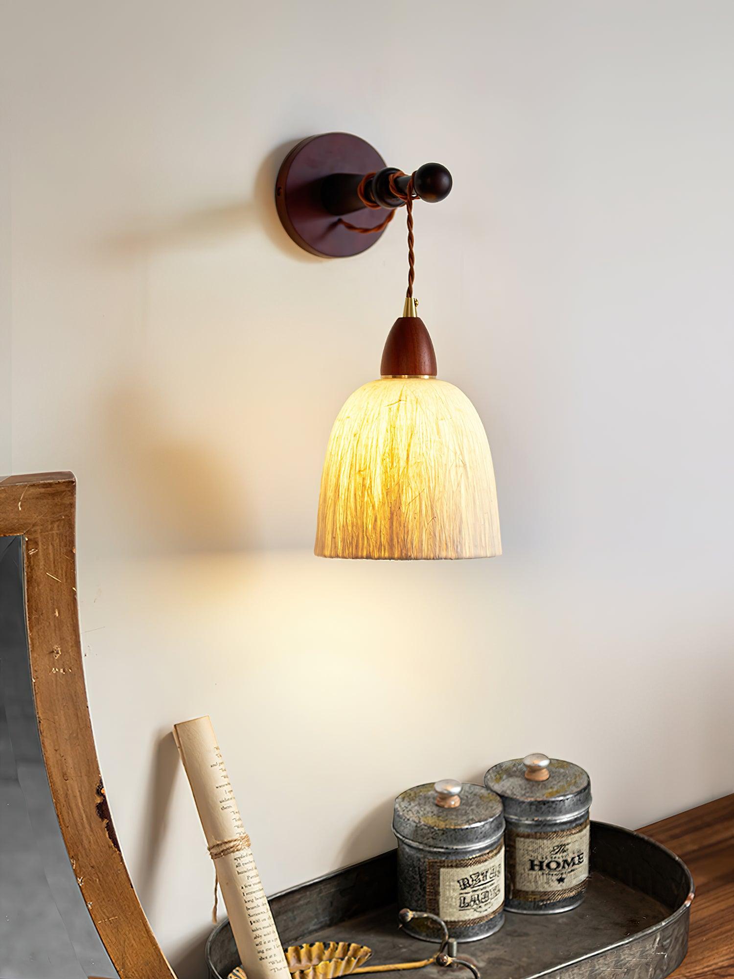 Vitheos Elegance Natural Walnut Wood Wall Lamp - Letslighting