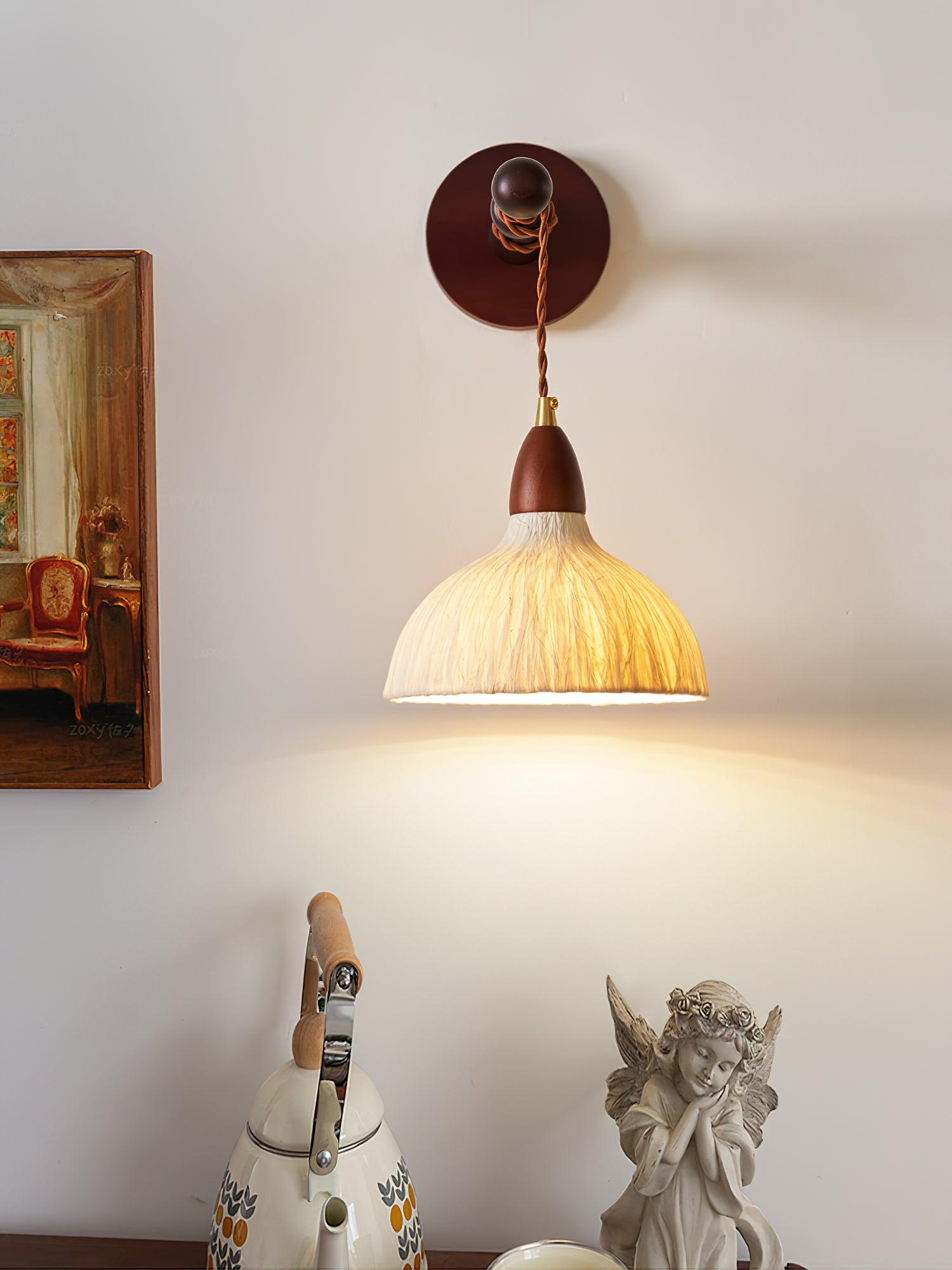 Vitheos Elegance Natural Walnut Wood Wall Lamp - Letslighting