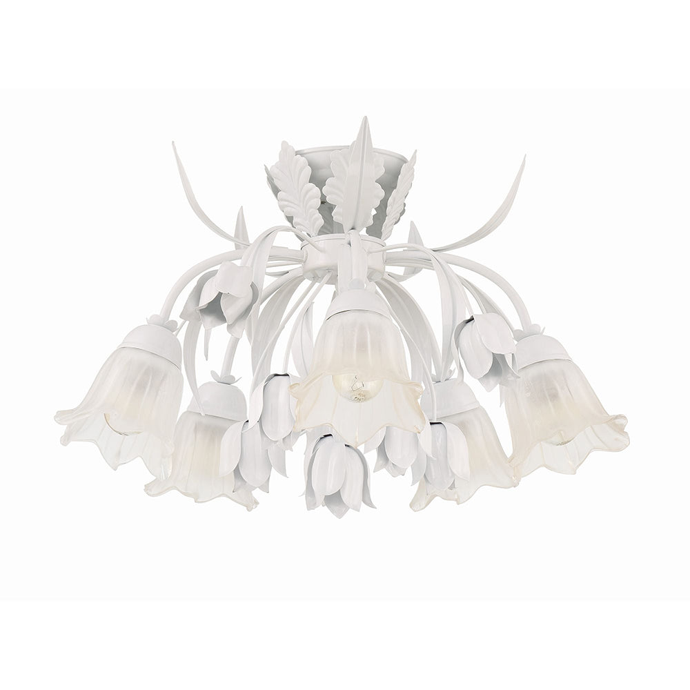 Veshael Elegance Art Sage Rose Glass Ceiling Lamp - Letslighting