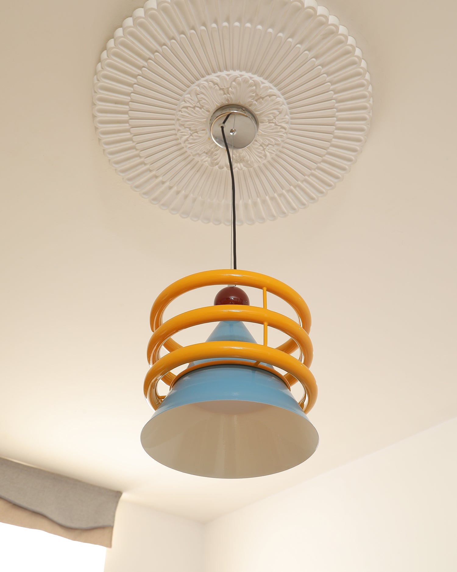 Sowden Pendant Lamp Blue Cone Orange Rings - Letslighting