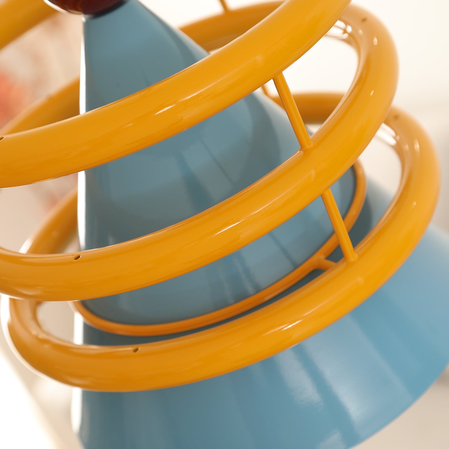 Sowden Pendant Lamp Blue Cone Orange Rings - Letslighting
