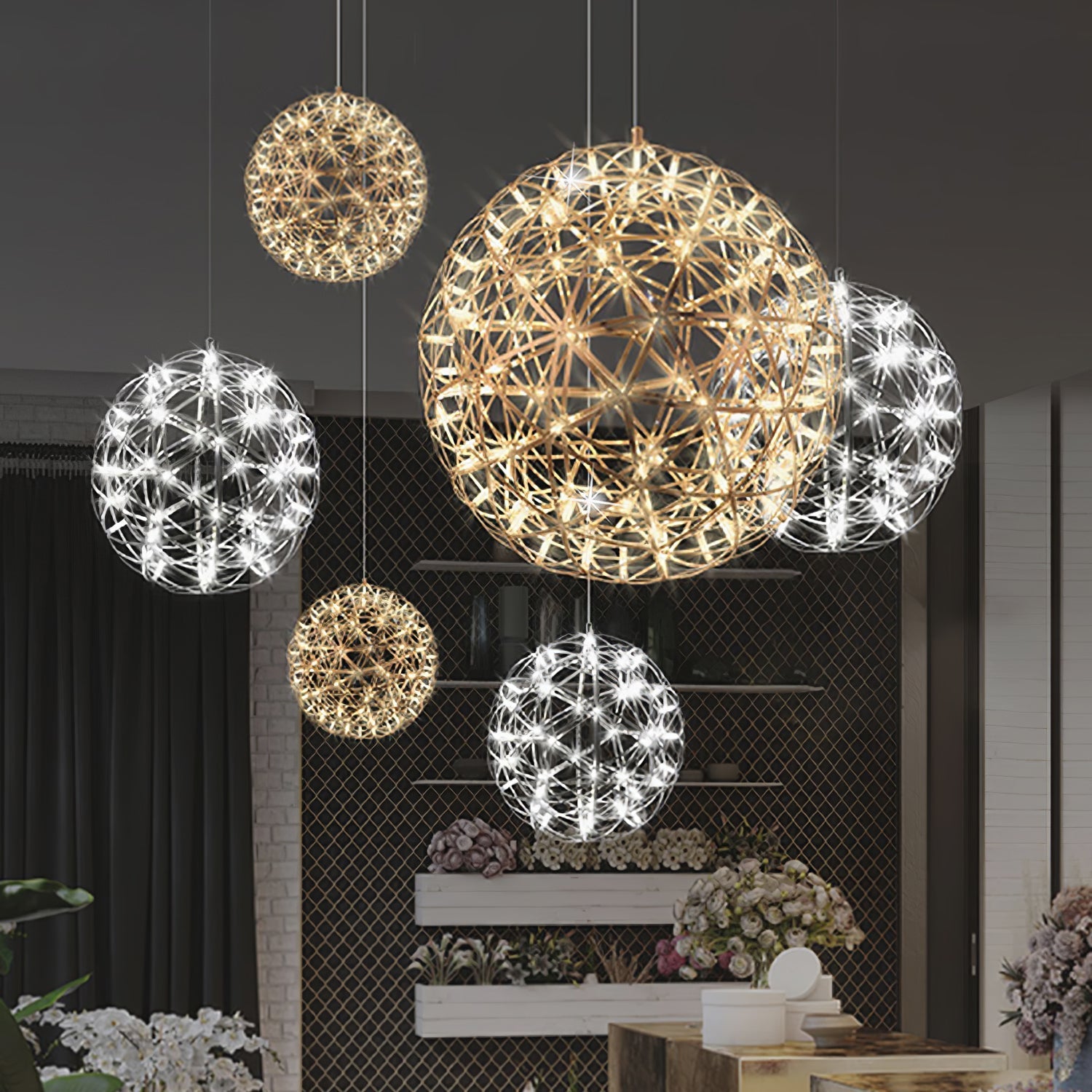 Ivthayra Postmodern Luxury Ball Gold Pendant Light - Letslighting