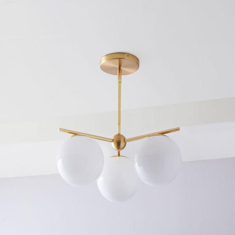 Lustra Chandelier Sphere & Stem Modern Gold LED - Letslighting