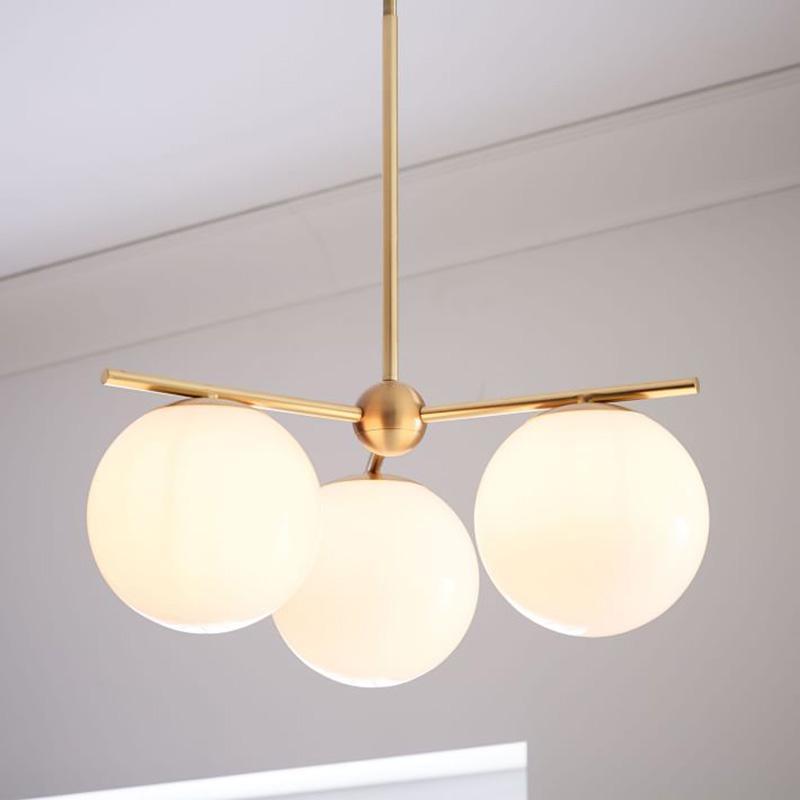 Lustra Chandelier Sphere & Stem Modern Gold LED - Letslighting