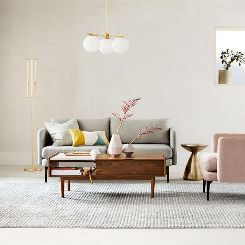 Lustra Chandelier Sphere & Stem Modern Gold LED - Letslighting