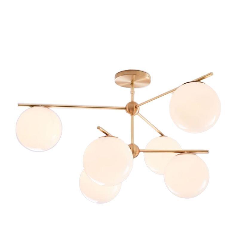 Lustra Chandelier Sphere & Stem Modern Gold LED - Letslighting