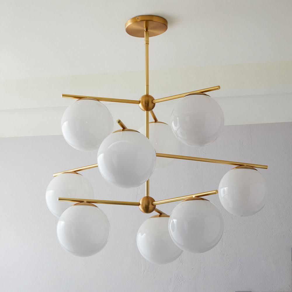 Lustra Chandelier Sphere & Stem Modern Gold LED - Letslighting