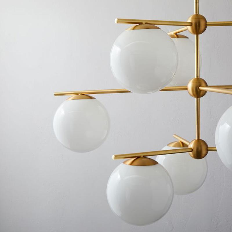 Lustra Chandelier Sphere & Stem Modern Gold LED - Letslighting