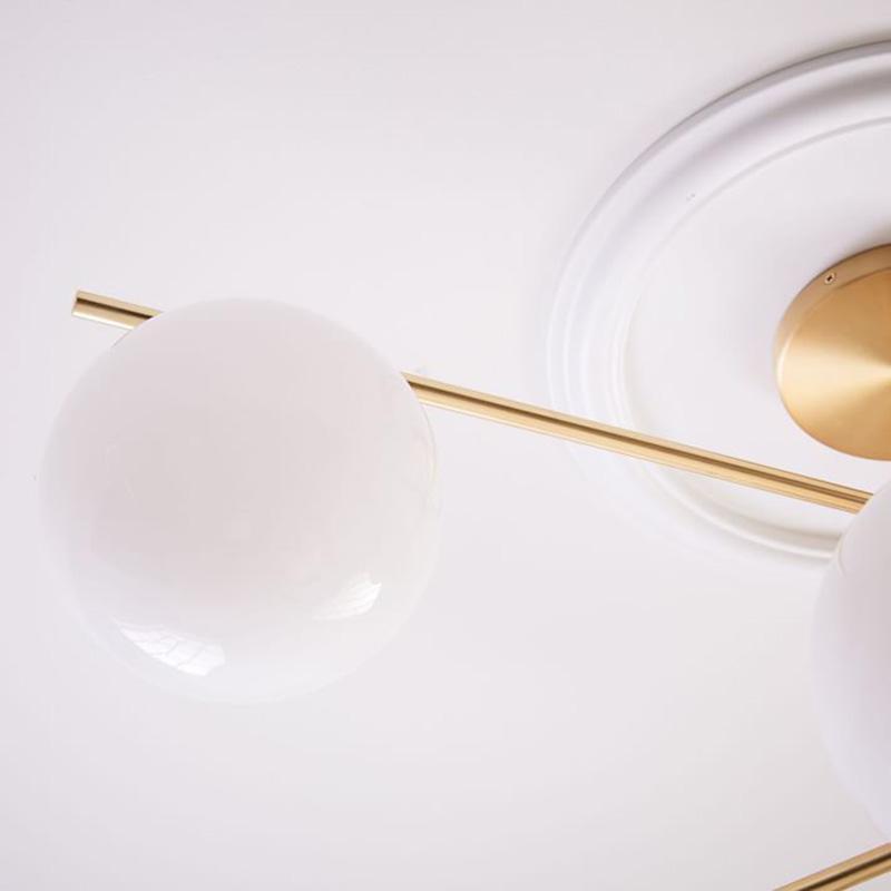 Lustra Chandelier Sphere & Stem Modern Gold LED - Letslighting