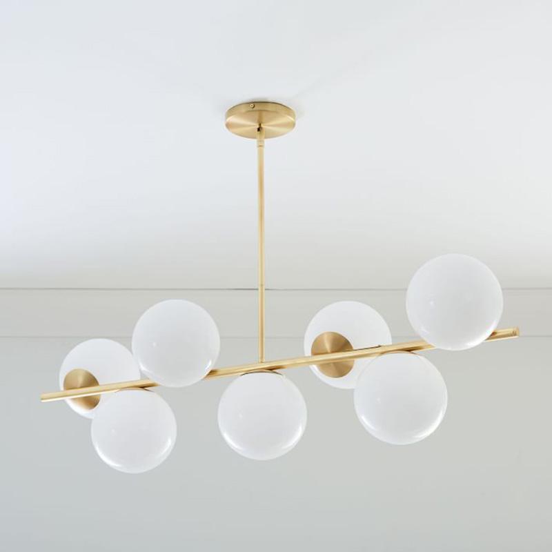 Lustra Chandelier Sphere & Stem Modern Gold LED - Letslighting