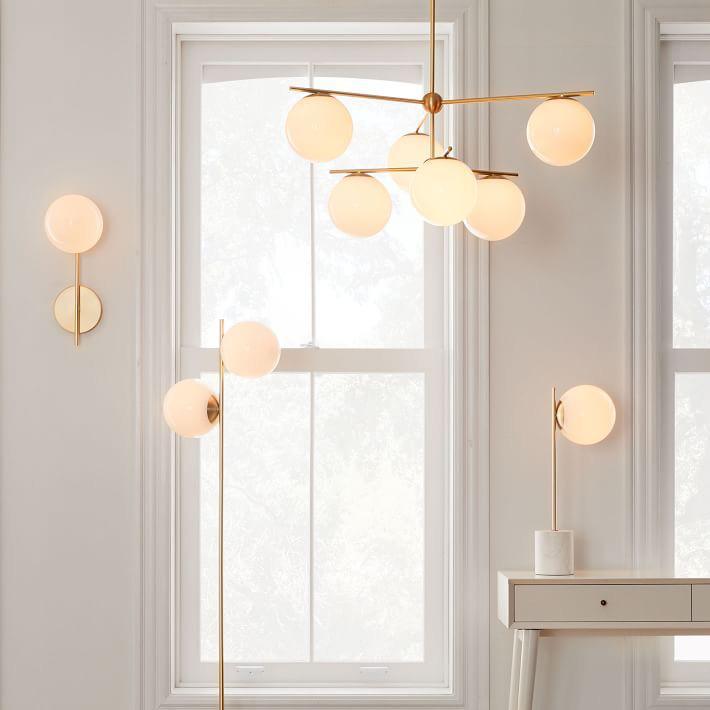 Lustra Chandelier Sphere & Stem Modern Gold LED - Letslighting