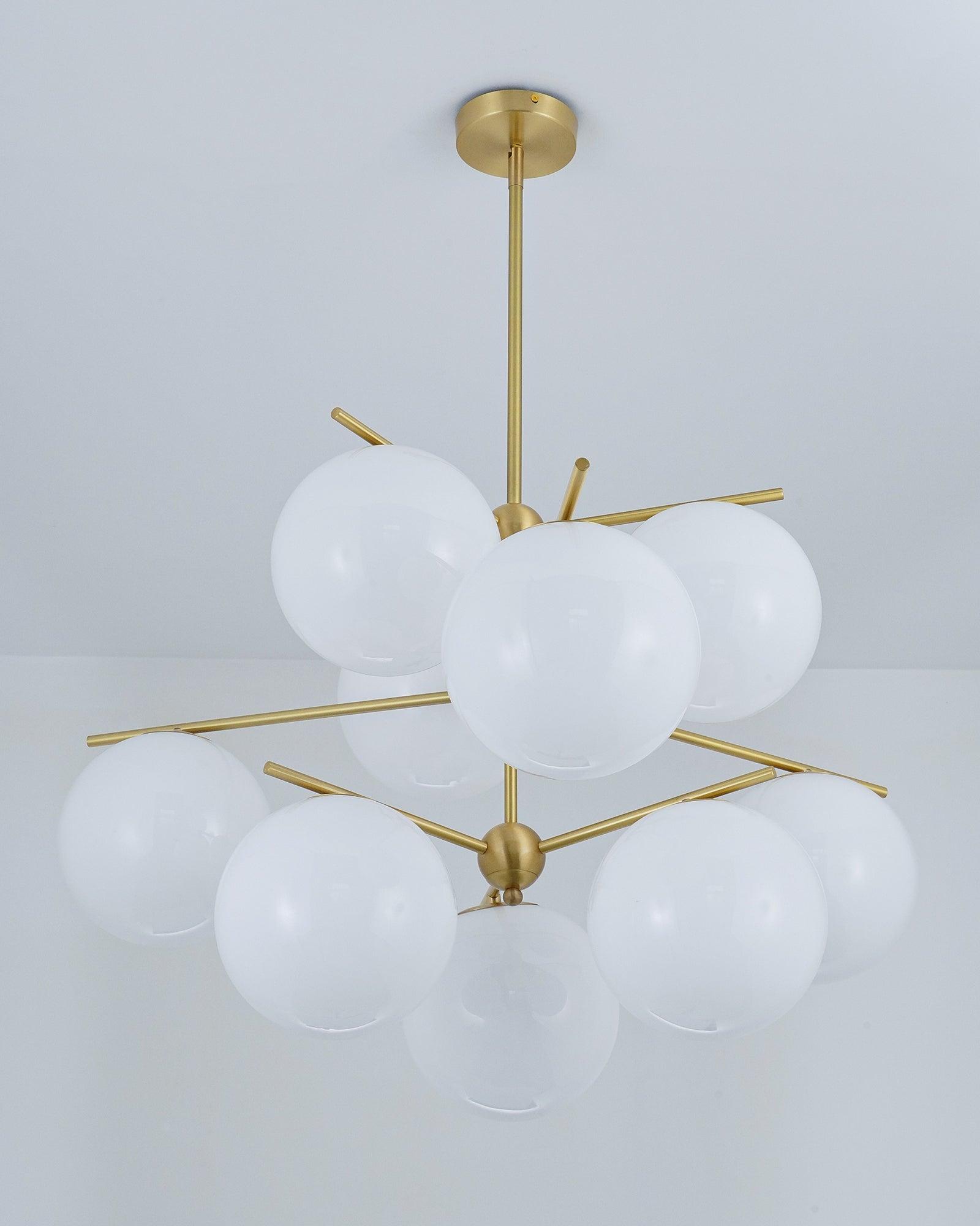 Lustra Chandelier Sphere & Stem Modern Gold LED - Letslighting