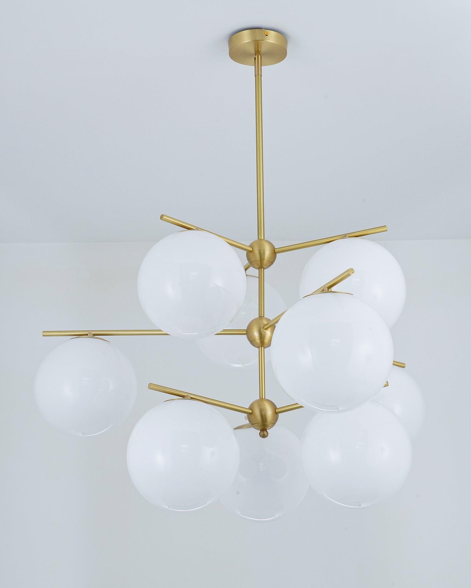 Lustra Chandelier Sphere & Stem Modern Gold LED - Letslighting