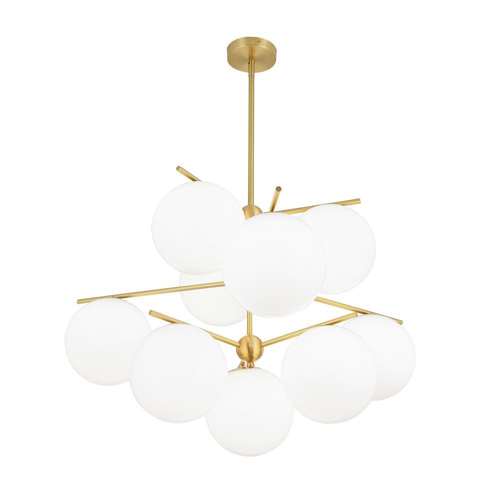 Lustra Chandelier Sphere & Stem Modern Gold LED - Letslighting