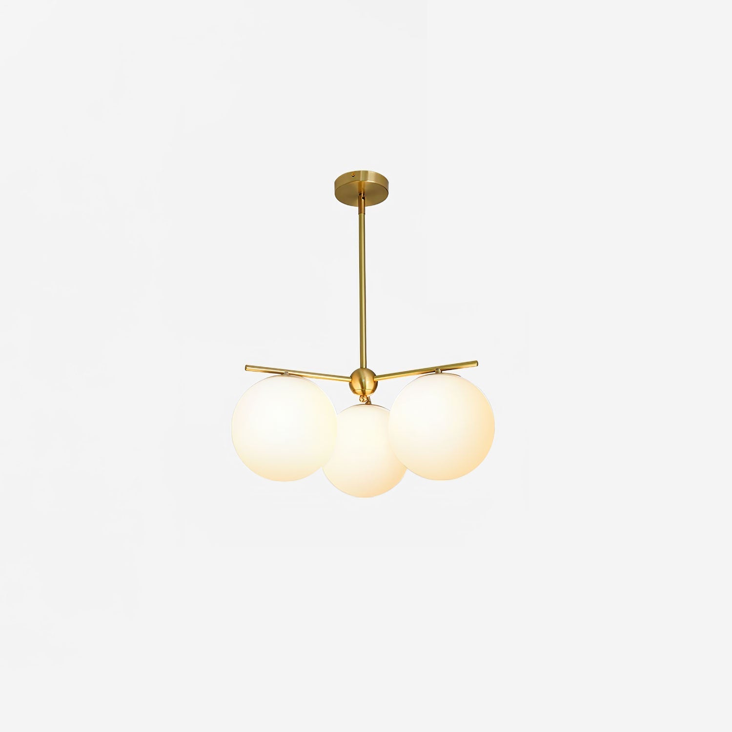 Lustra Chandelier Sphere & Stem Modern Gold LED - Letslighting