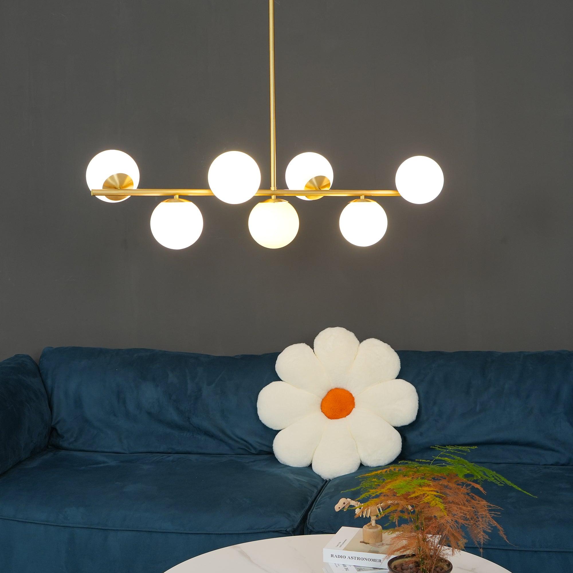 Lustra Chandelier Sphere & Stem Modern Gold LED - Letslighting