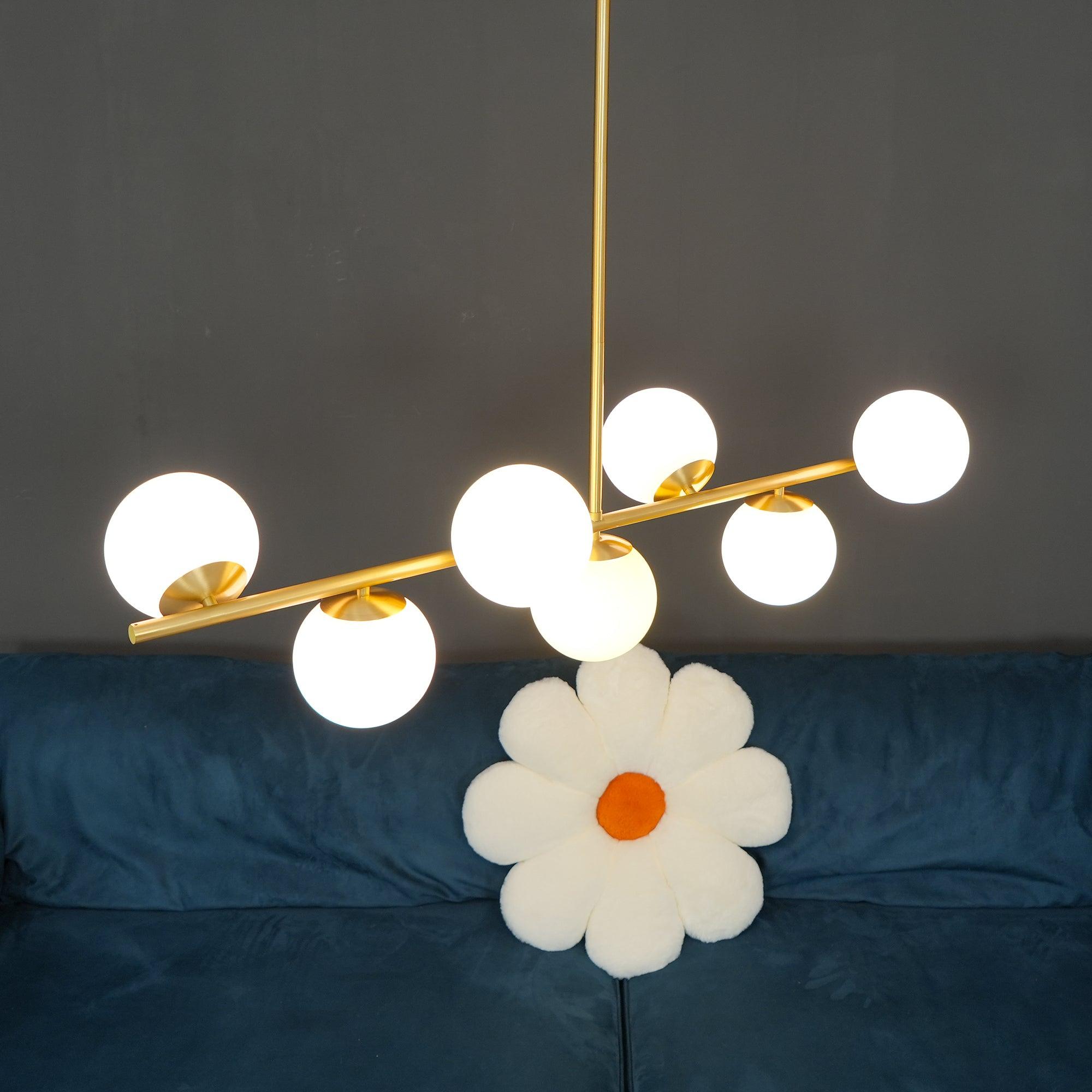 Lustra Chandelier Sphere & Stem Modern Gold LED - Letslighting