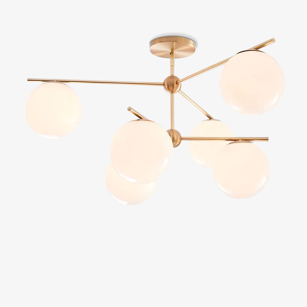 Lustra Chandelier Sphere & Stem Modern Gold LED - Letslighting