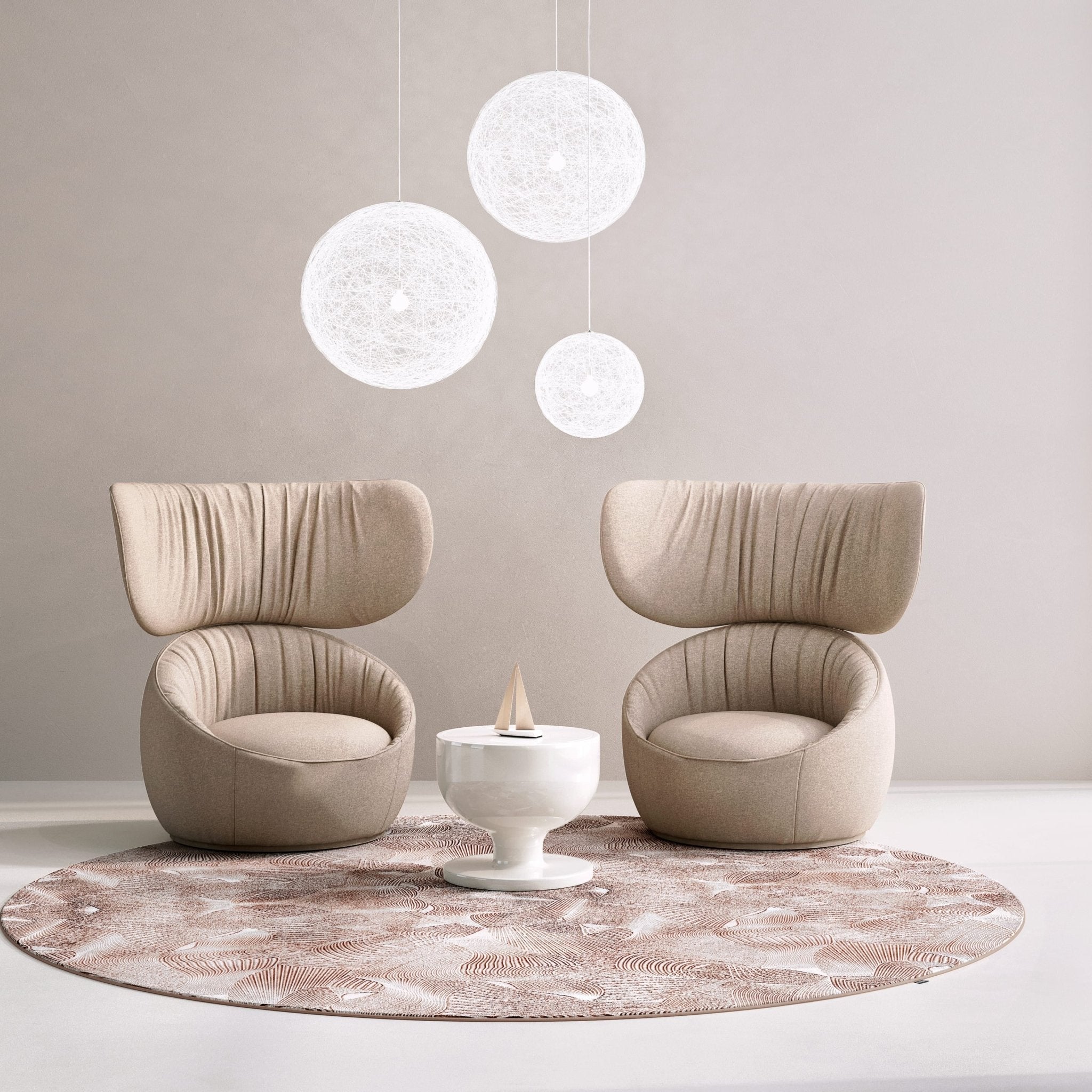 Spherical Modern Metal & Polymers Pendant Light