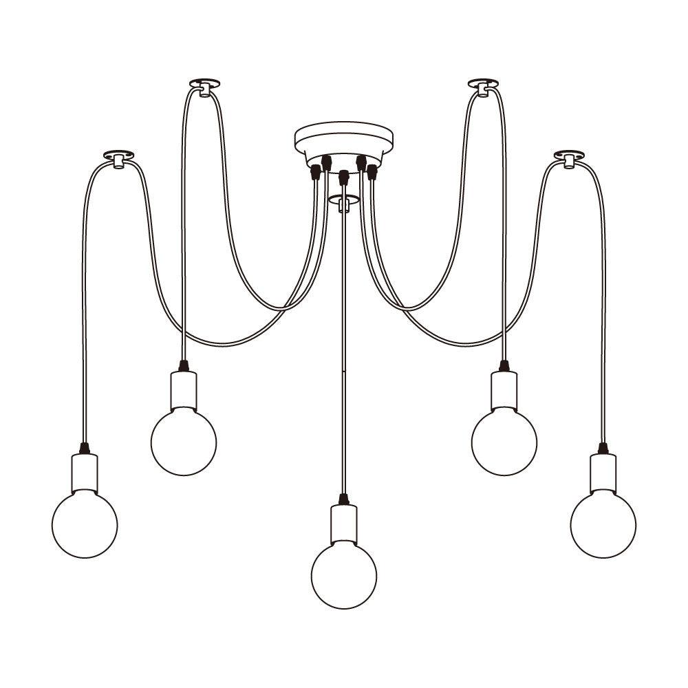 Lustra Chandelier Spider Cable Industrial - Letslighting