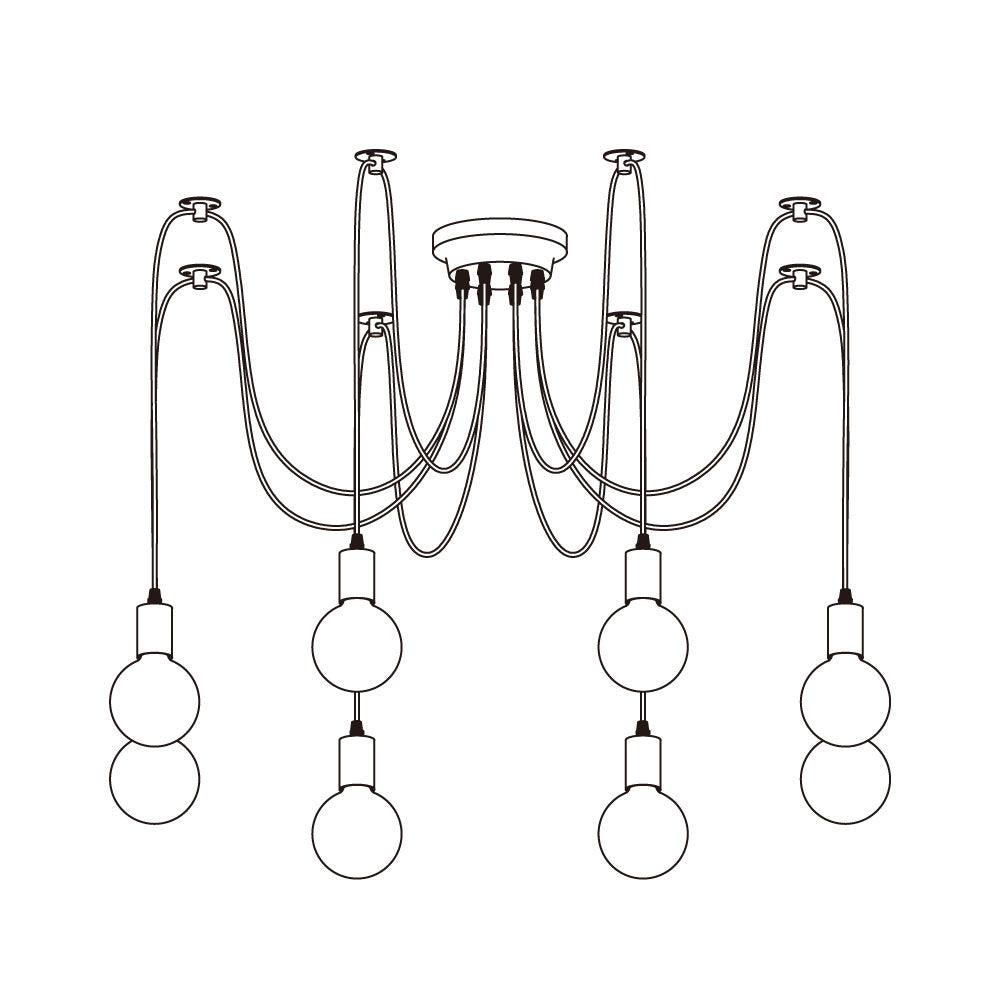 Lustra Chandelier Spider Cable Industrial - Letslighting