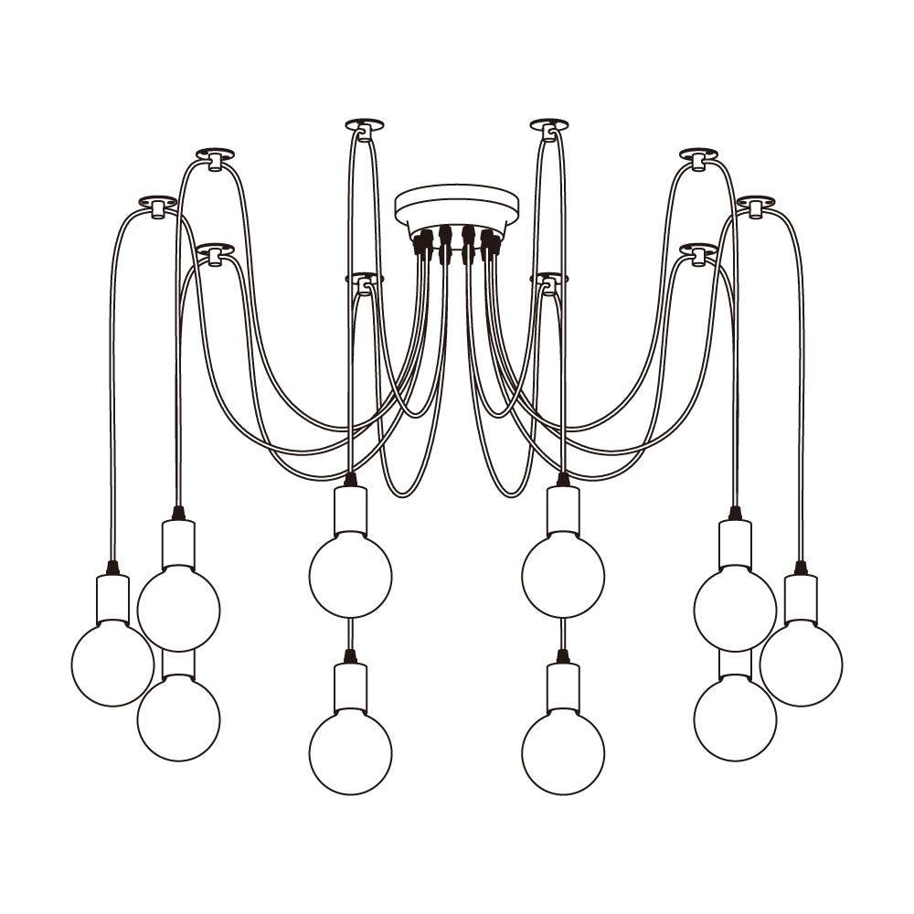 Lustra Chandelier Spider Cable Industrial - Letslighting